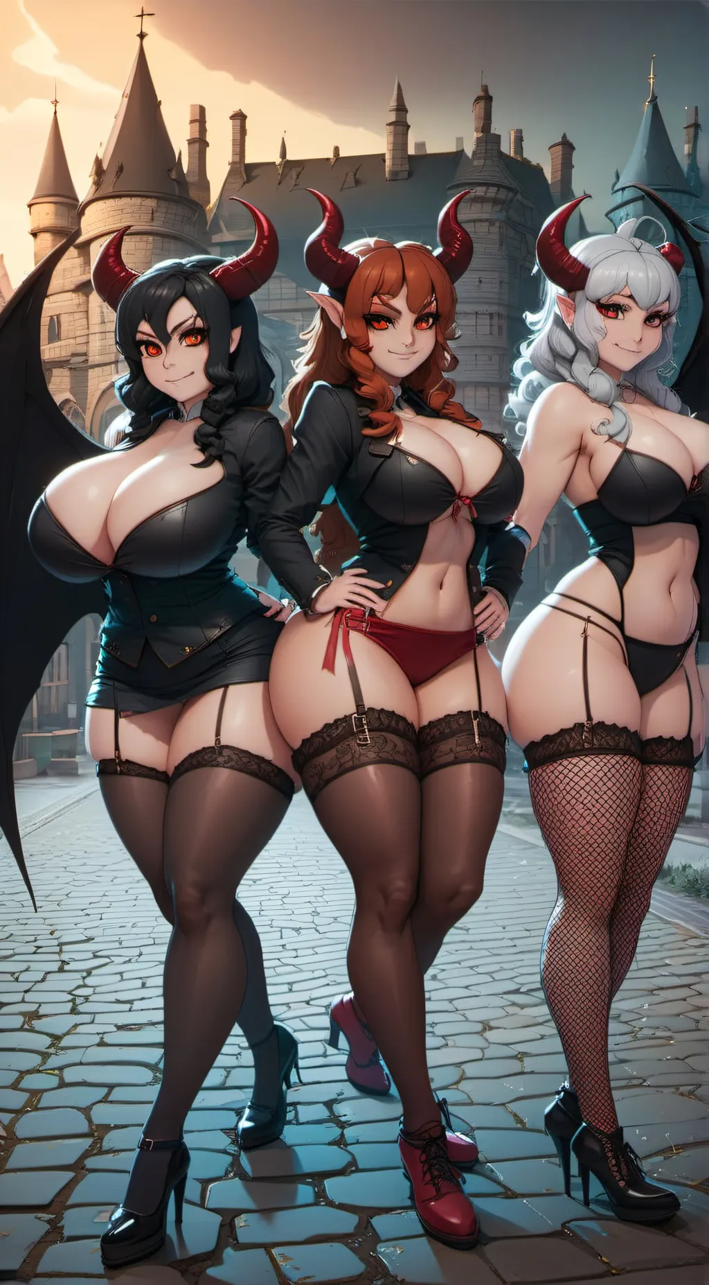 ai character: Succubus castle background