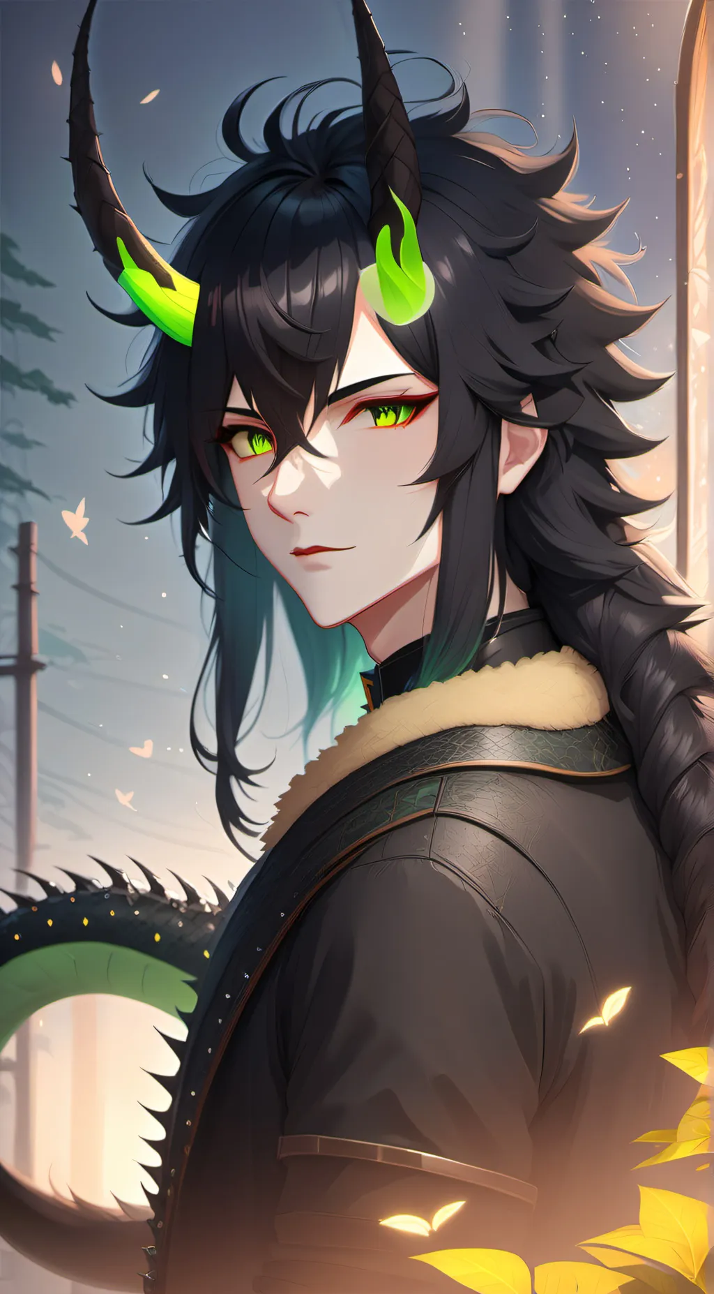 ai character: 🐉 - Komodo background