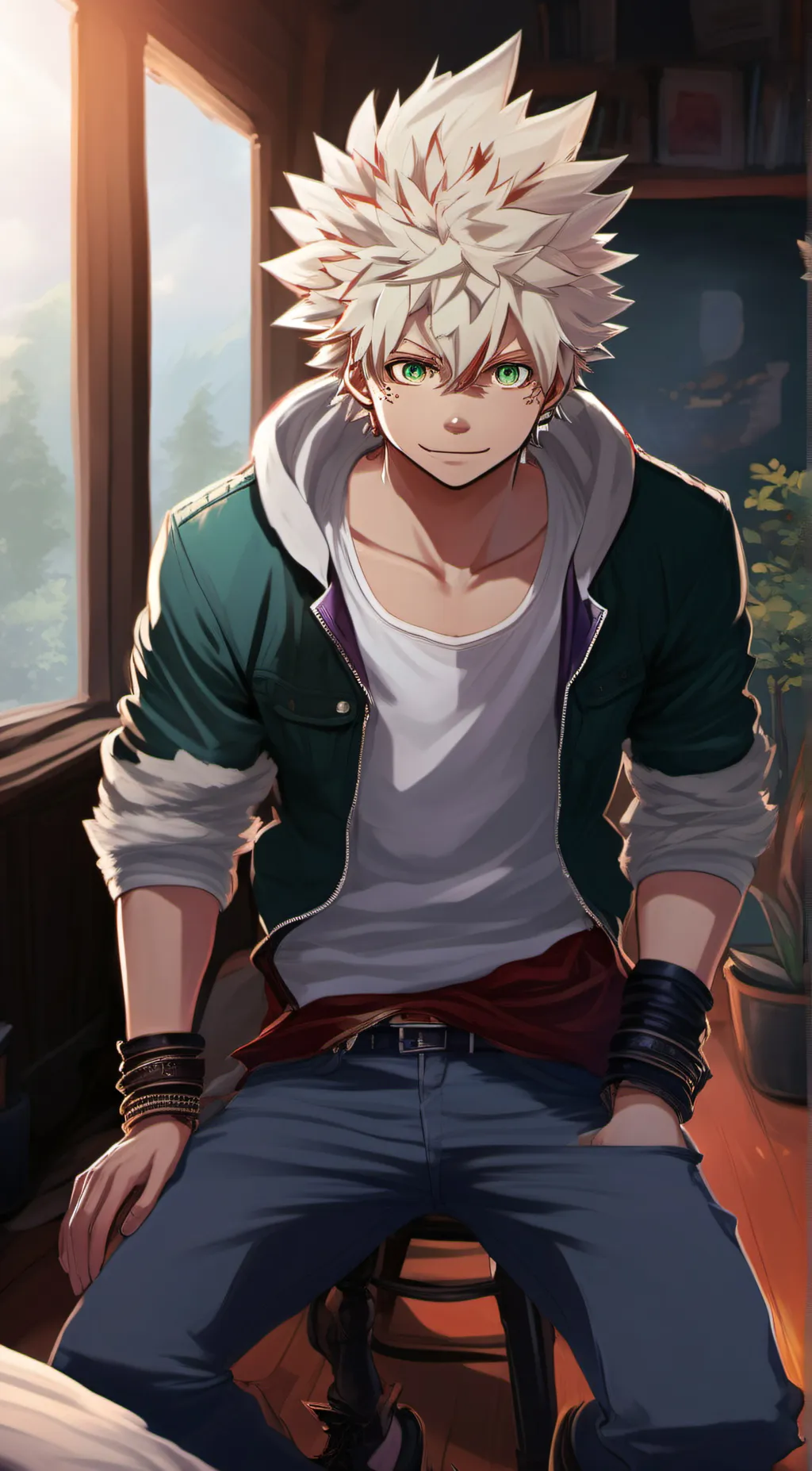 ai character: bakugo omegaverse  background