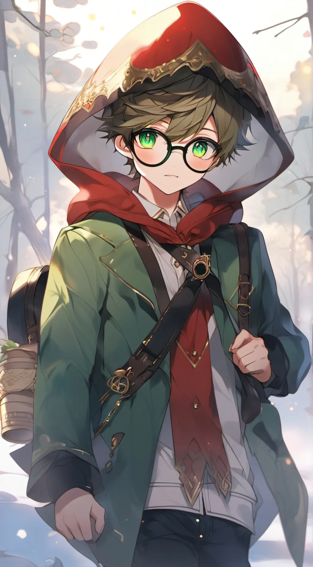 ai character: Red riding hood  background