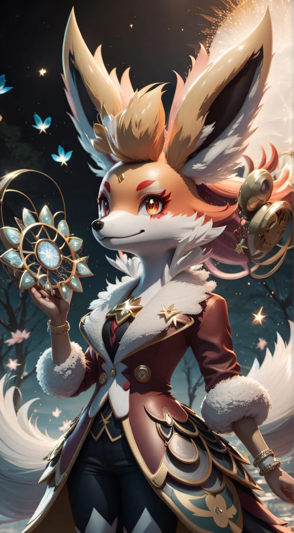 ai character: serena's braixen  background