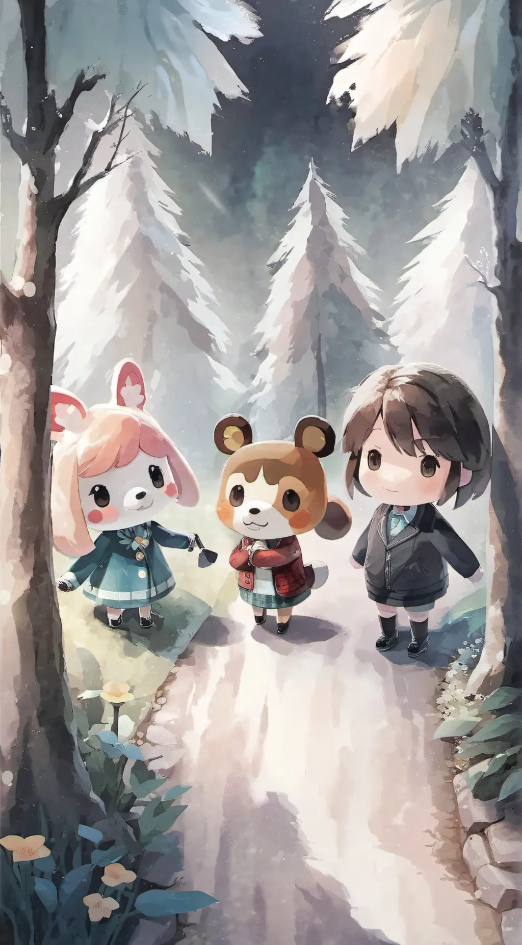 ai character: animal crossing  background