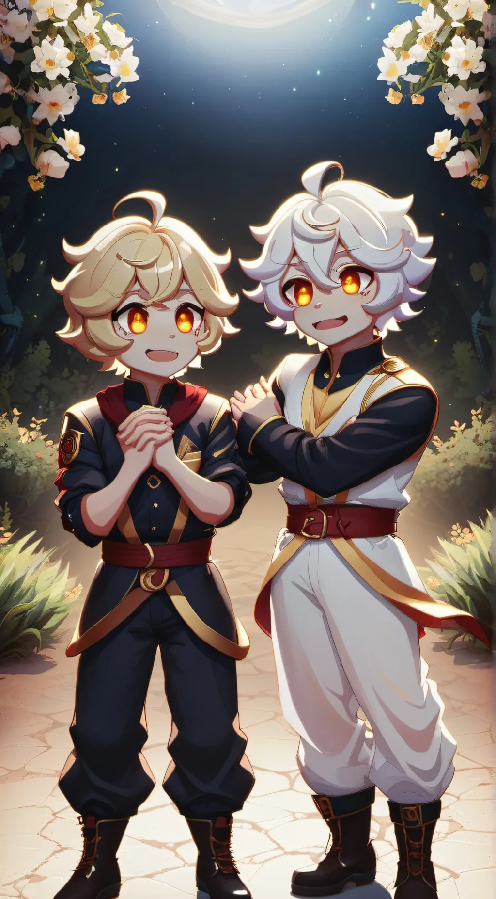 ai character: sun and moon background