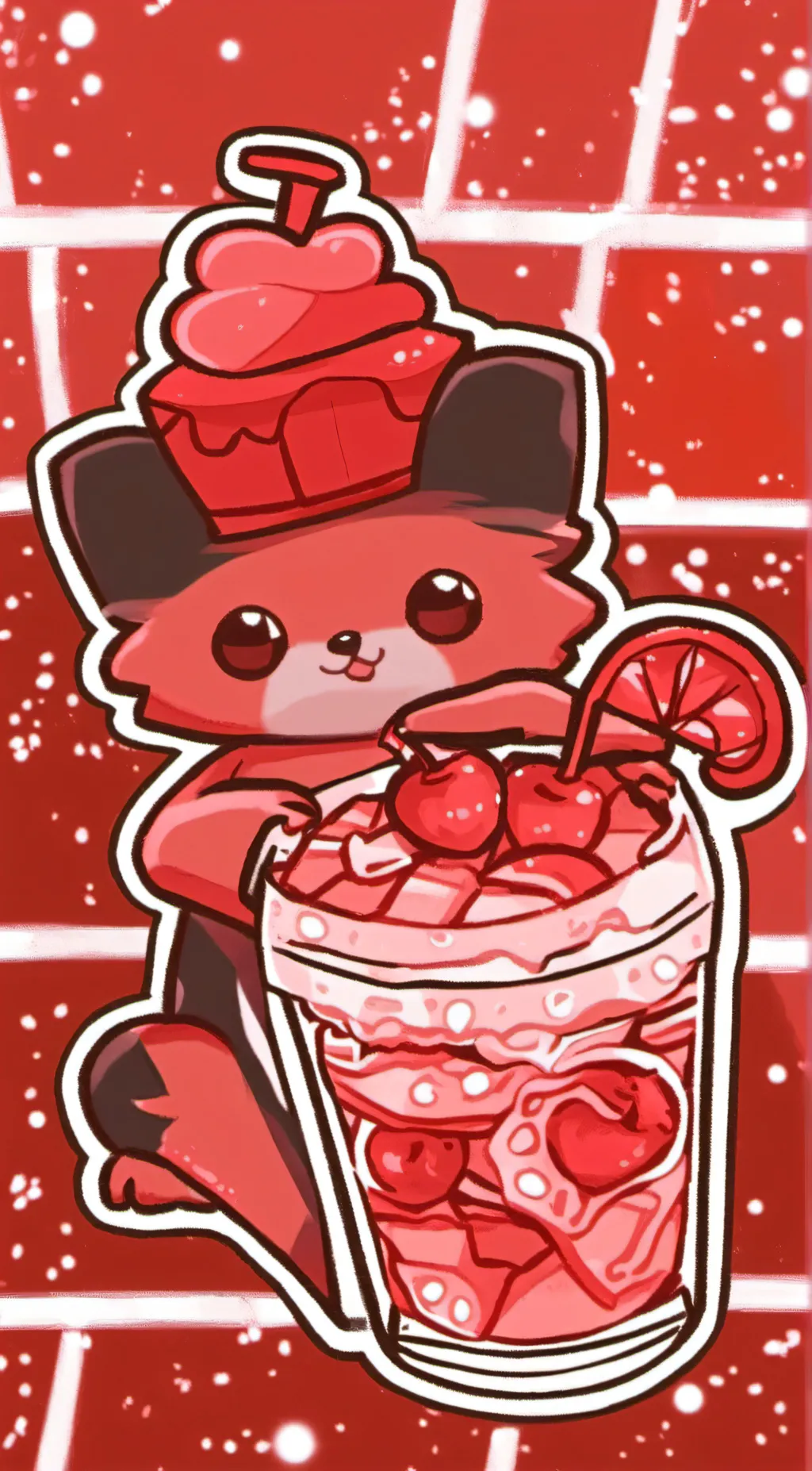 ai character: red slimepup background