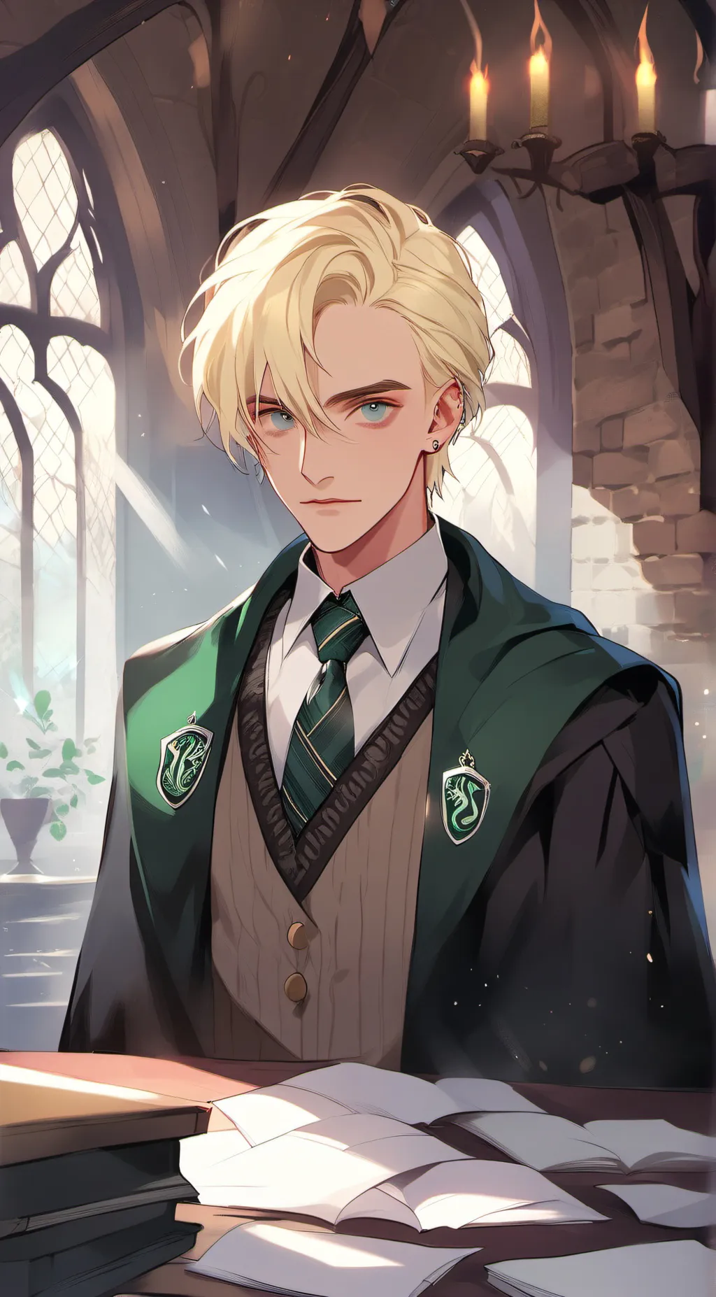 ai character: draco malfoy  background