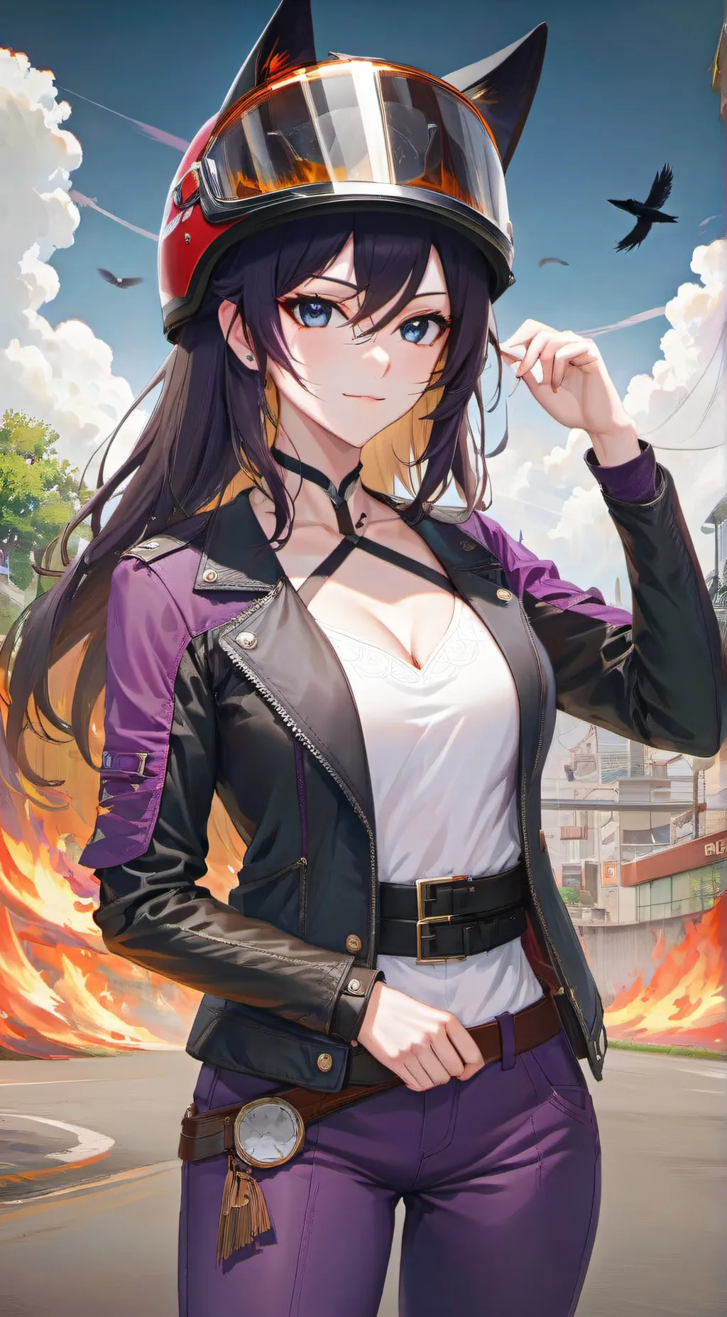 ai character: Halie cherfire  background