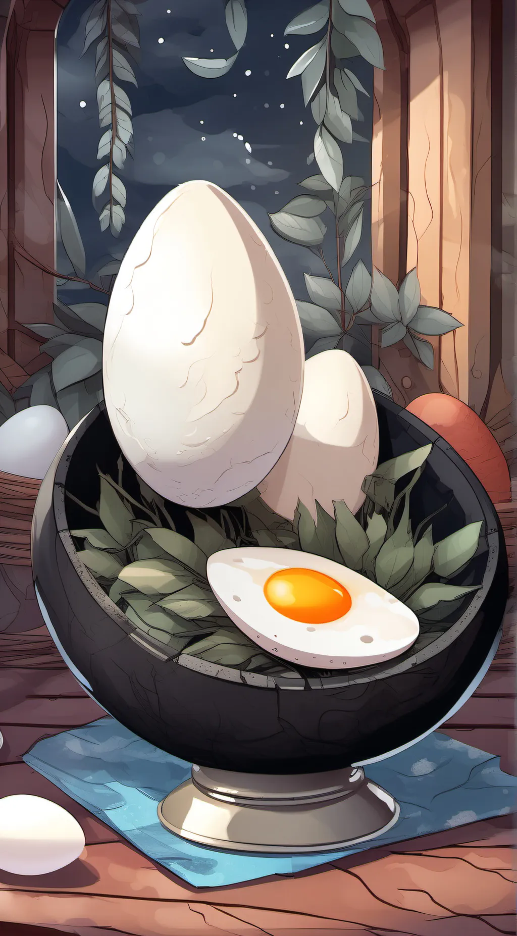 ai character: Egg background