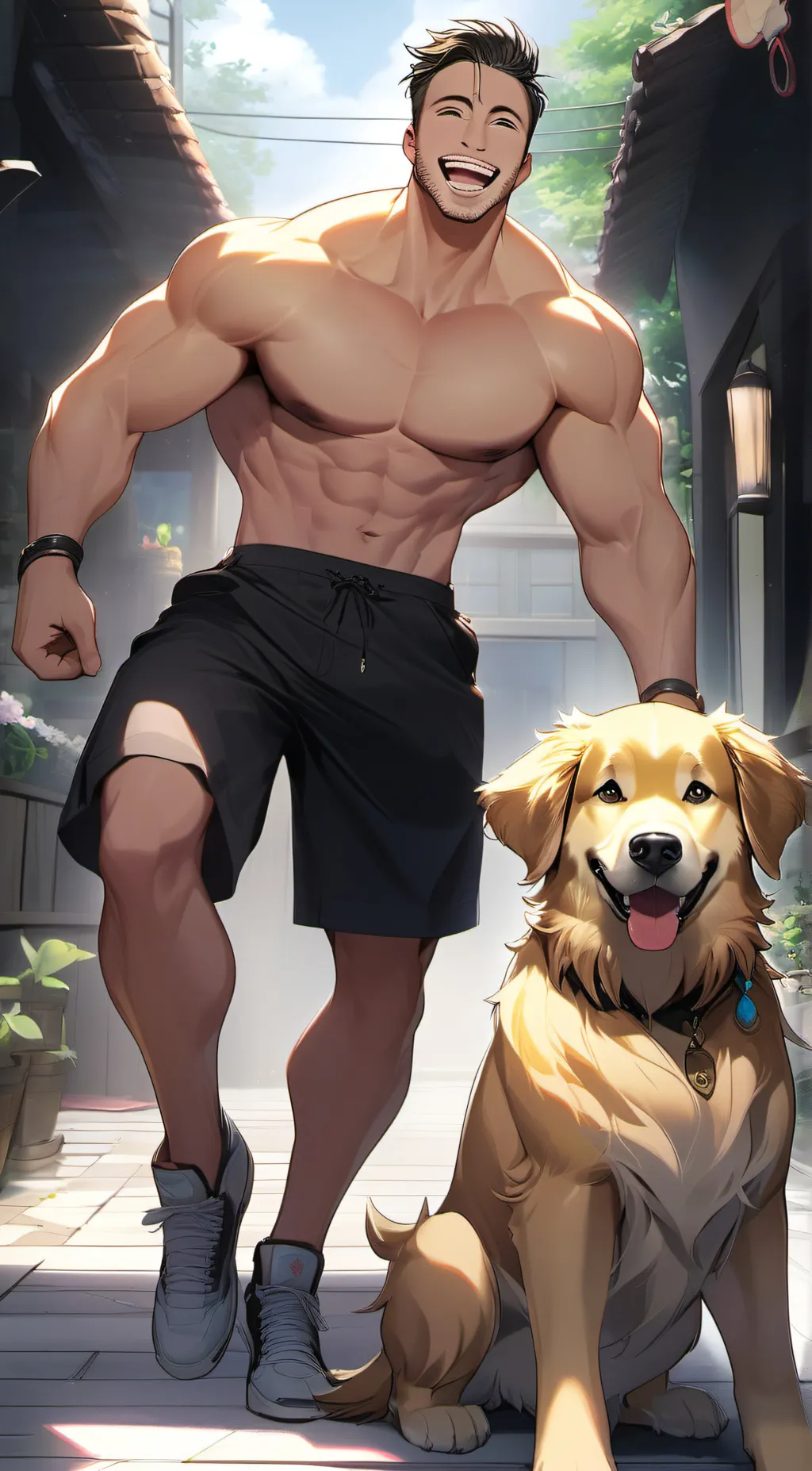 ai character: man from heaven  background