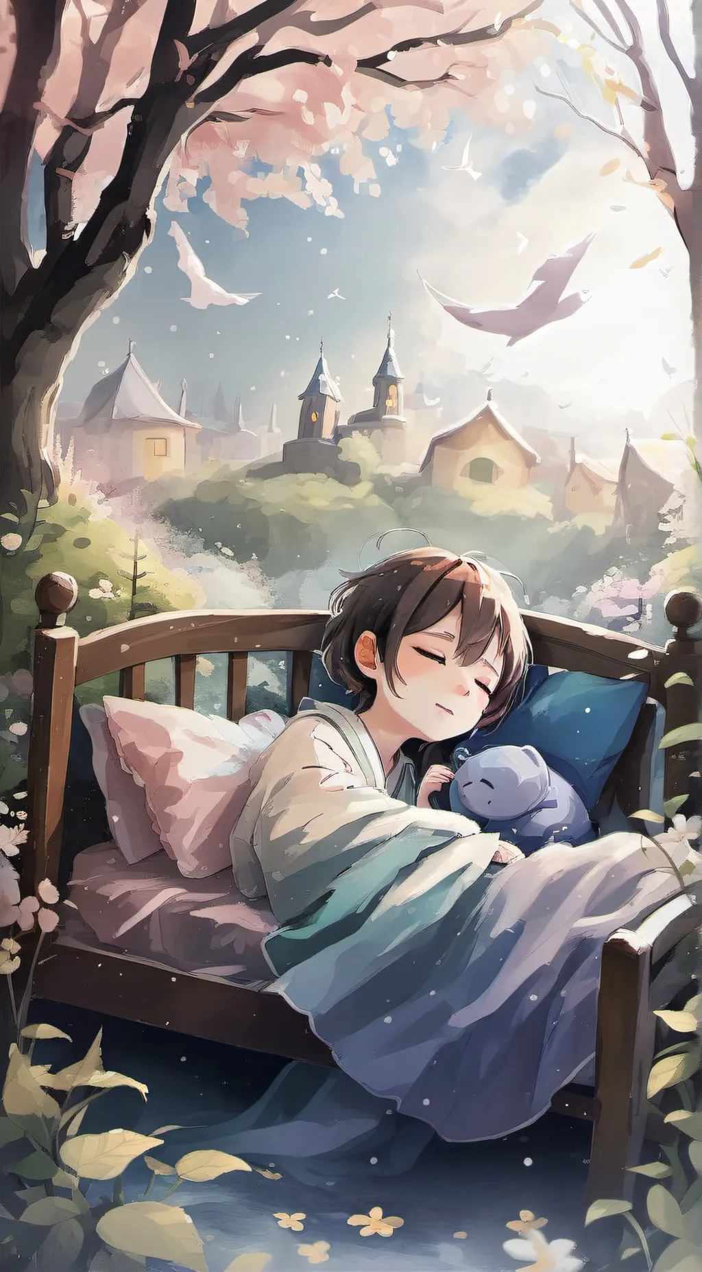 ai character: GO TO BED background