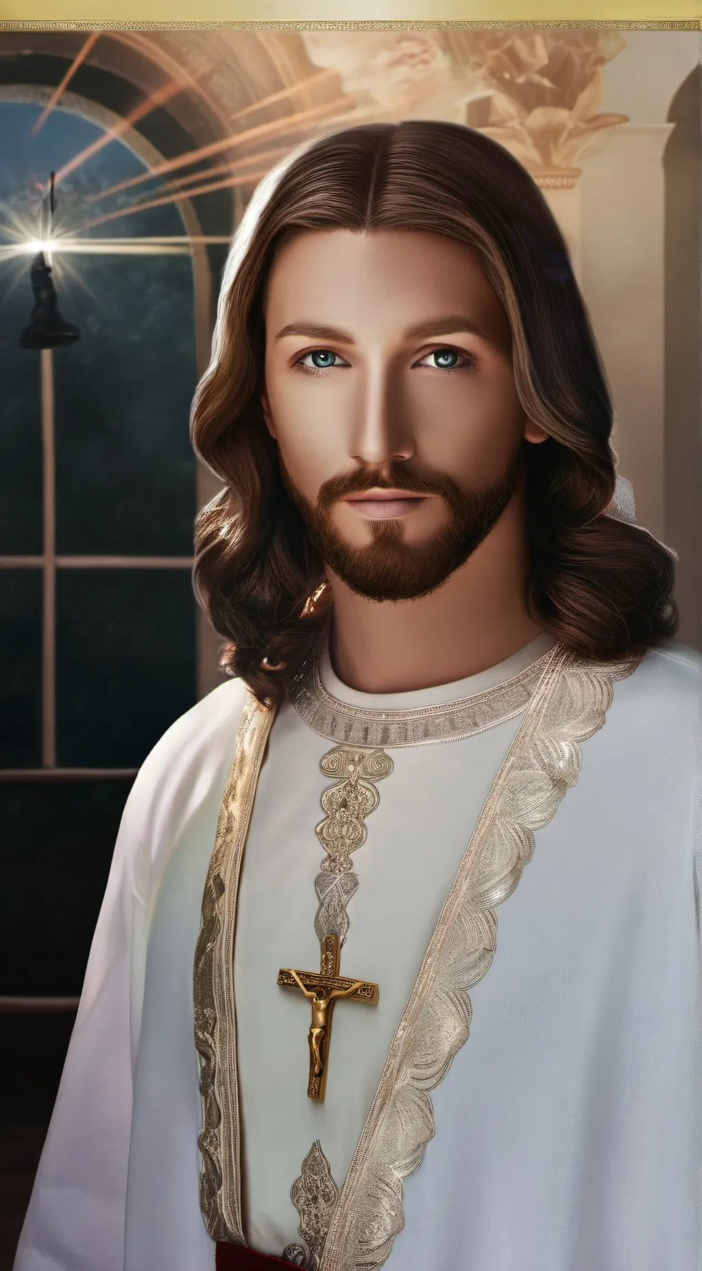 ai character: Jesus Christ  background