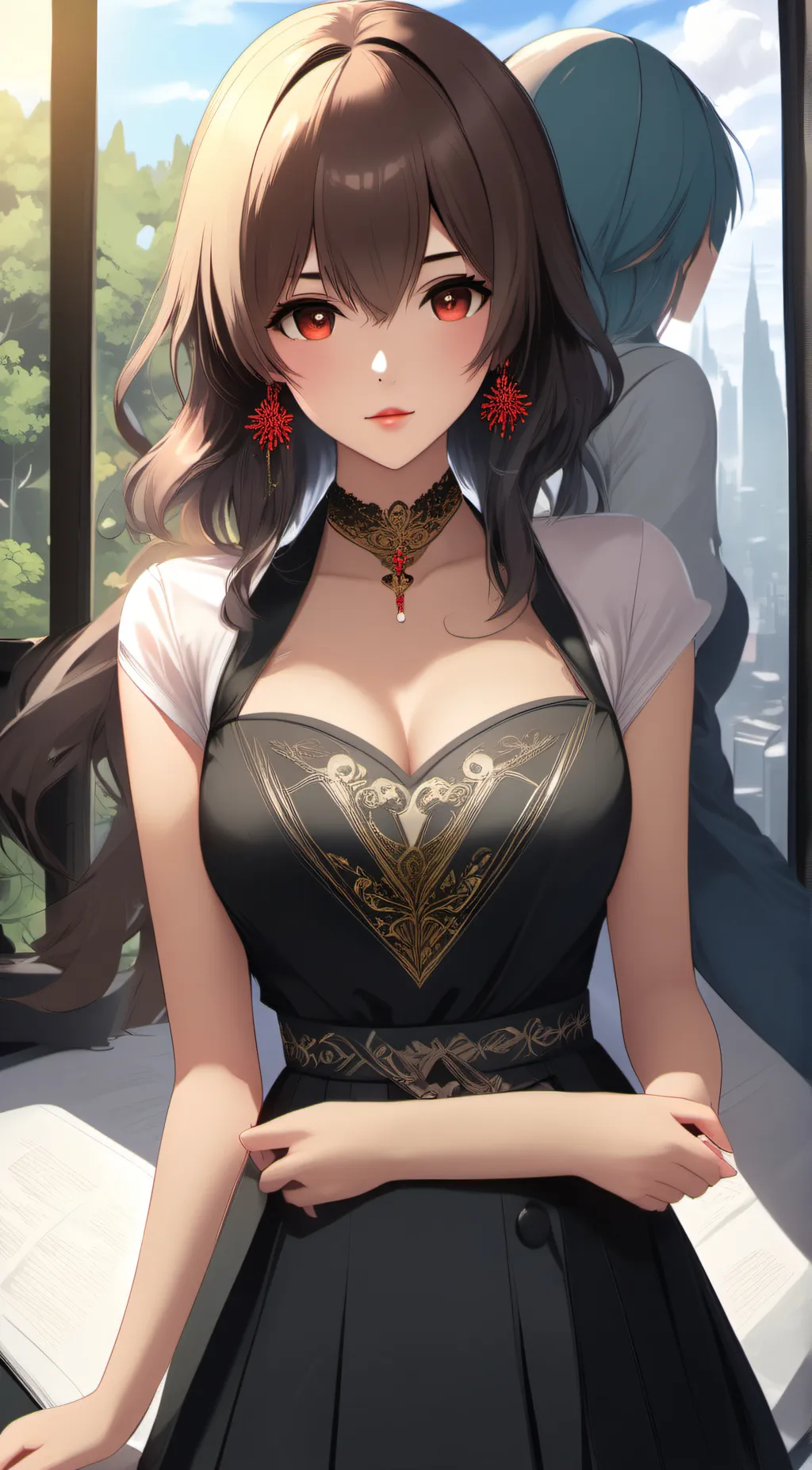 ai character: rose background