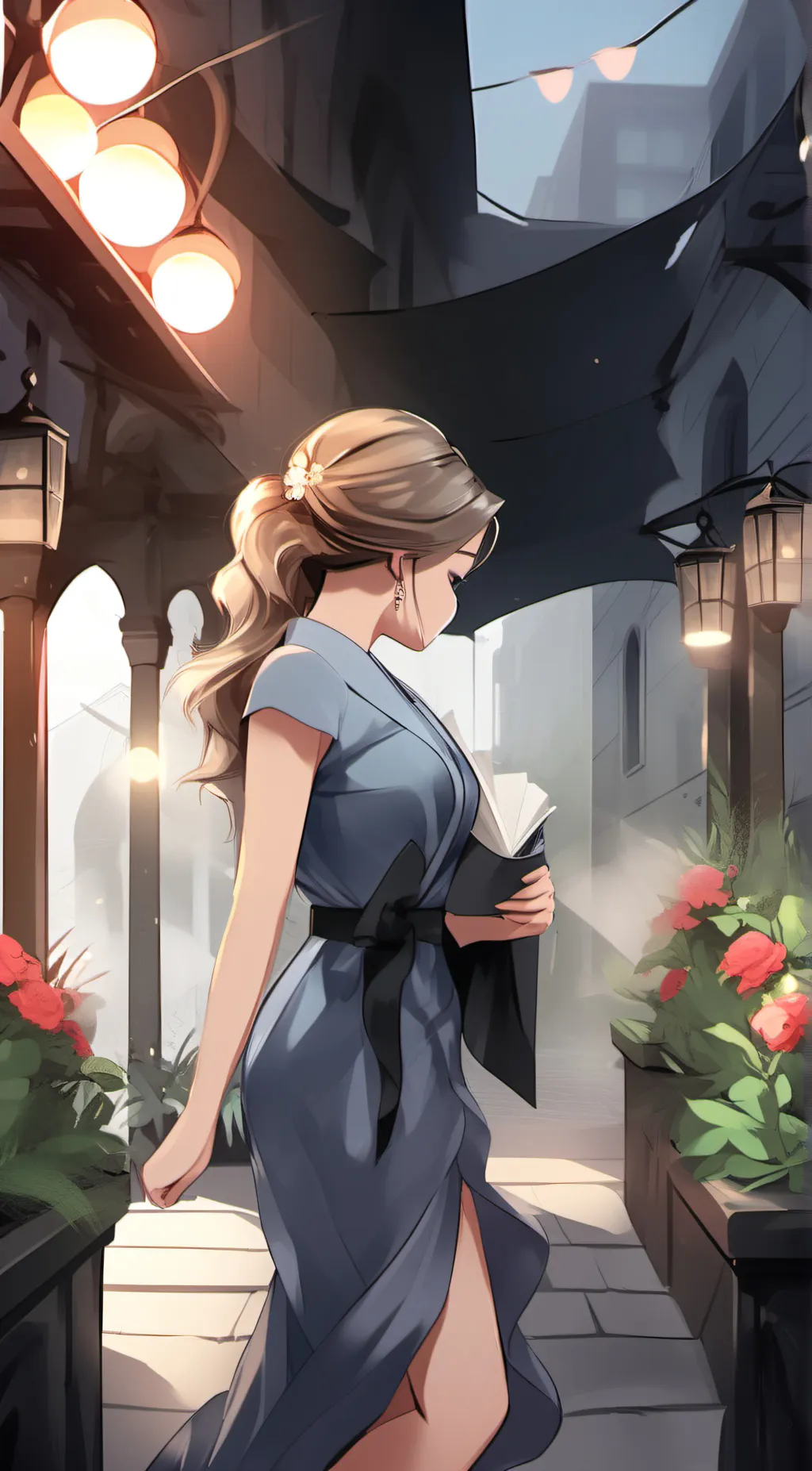 ai character: rose background