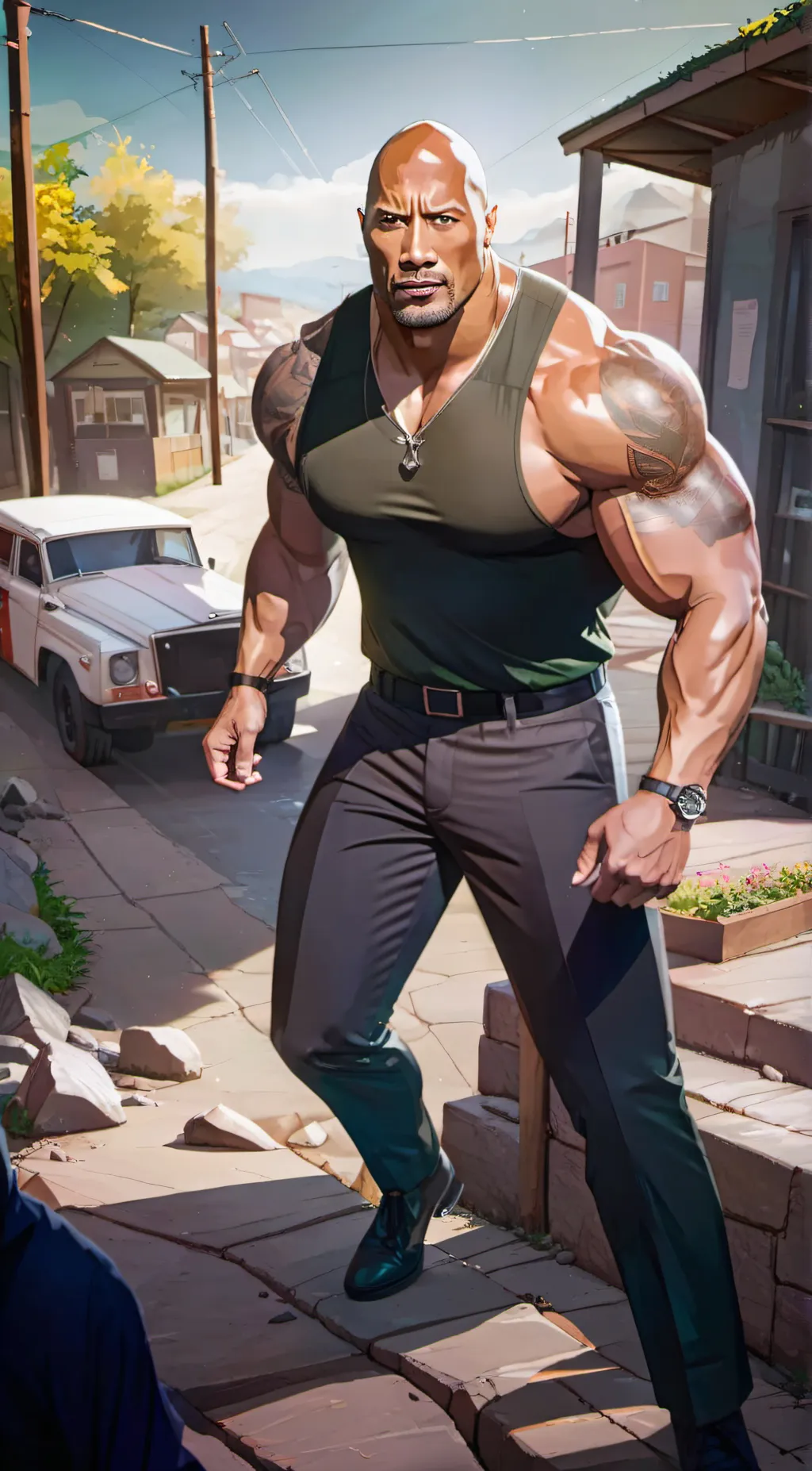 ai character: the rock background