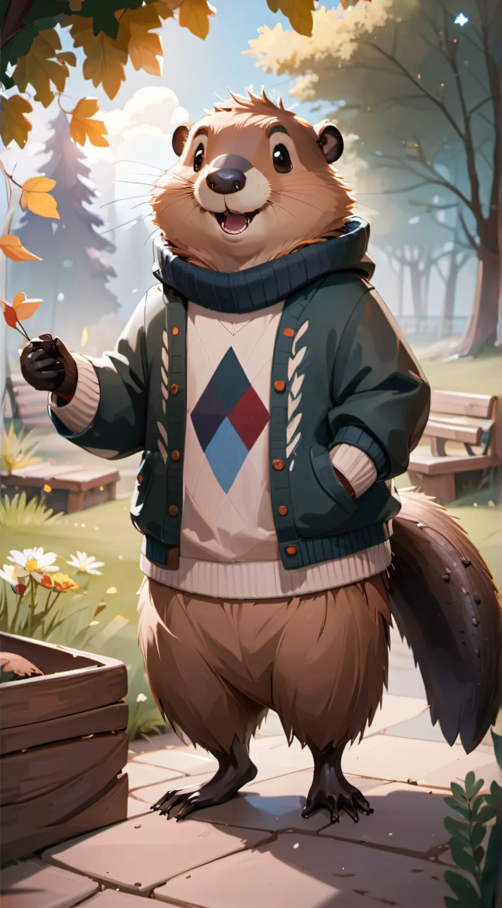 ai character: beaver background