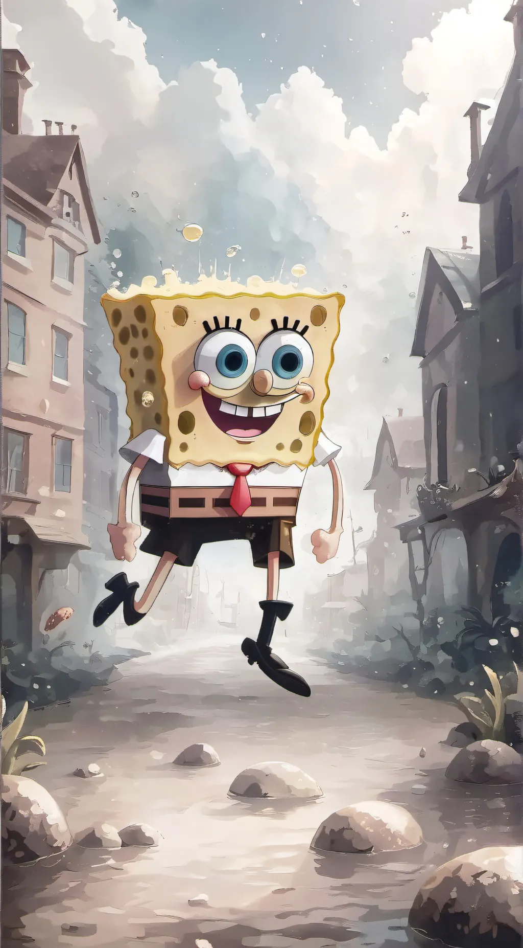 ai character: Spongebob  background