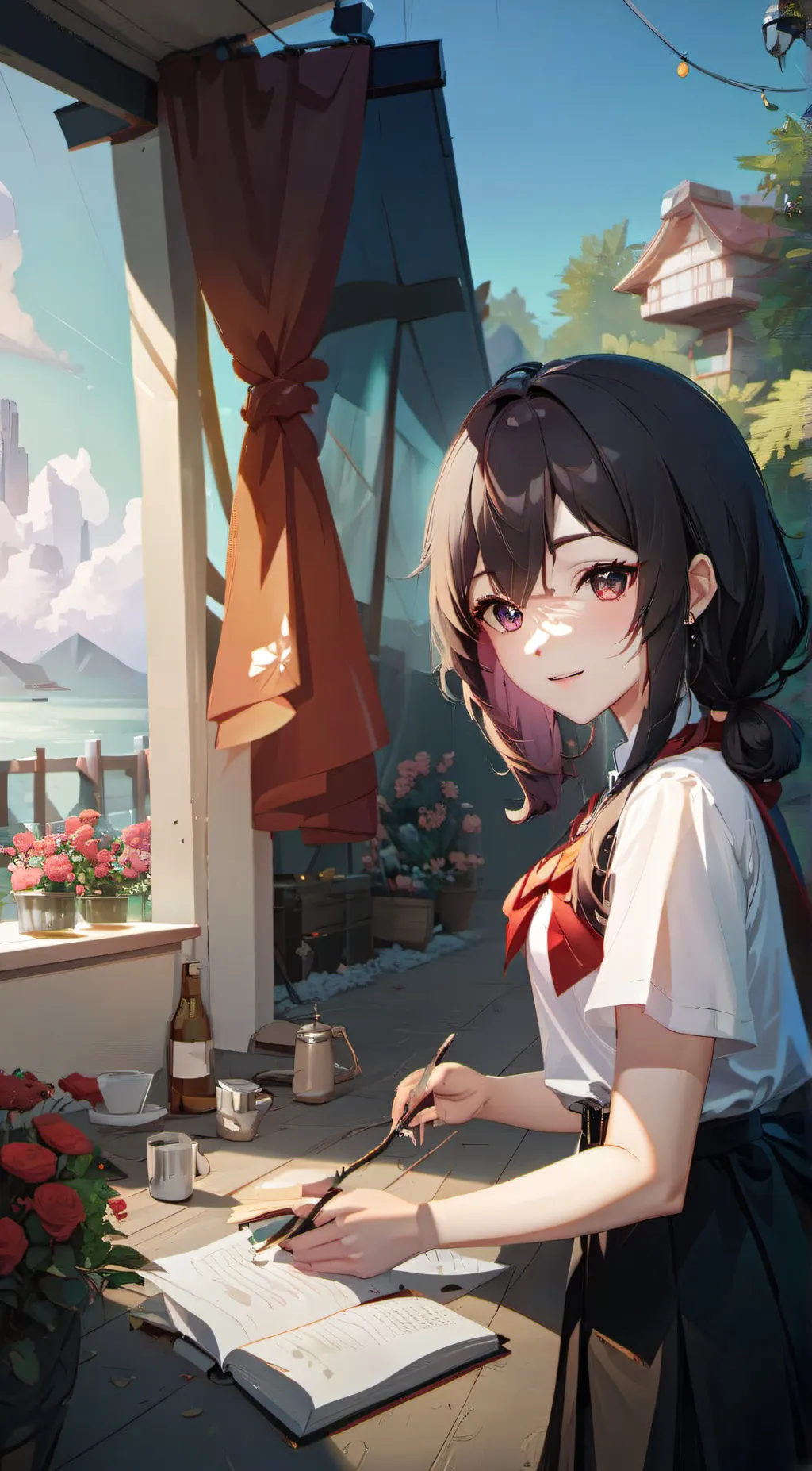 ai character: Snow background