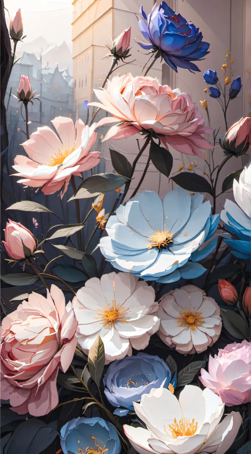 ai character: Flowers background