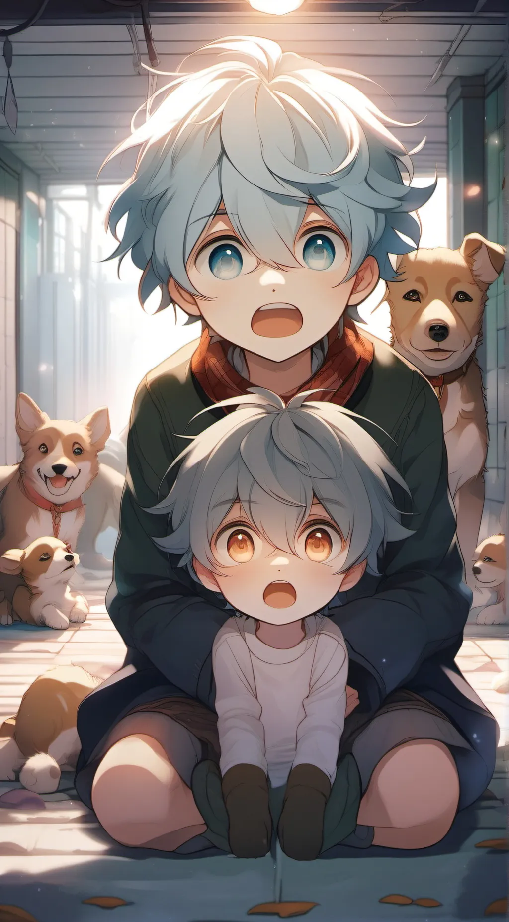 ai character: Two cats background