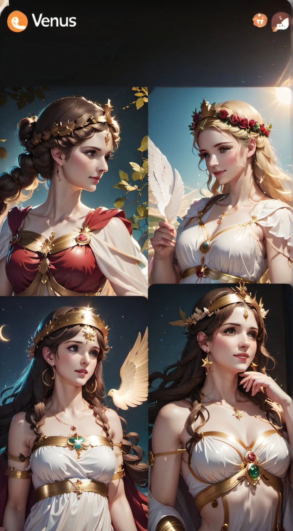 ai character: Venus  background