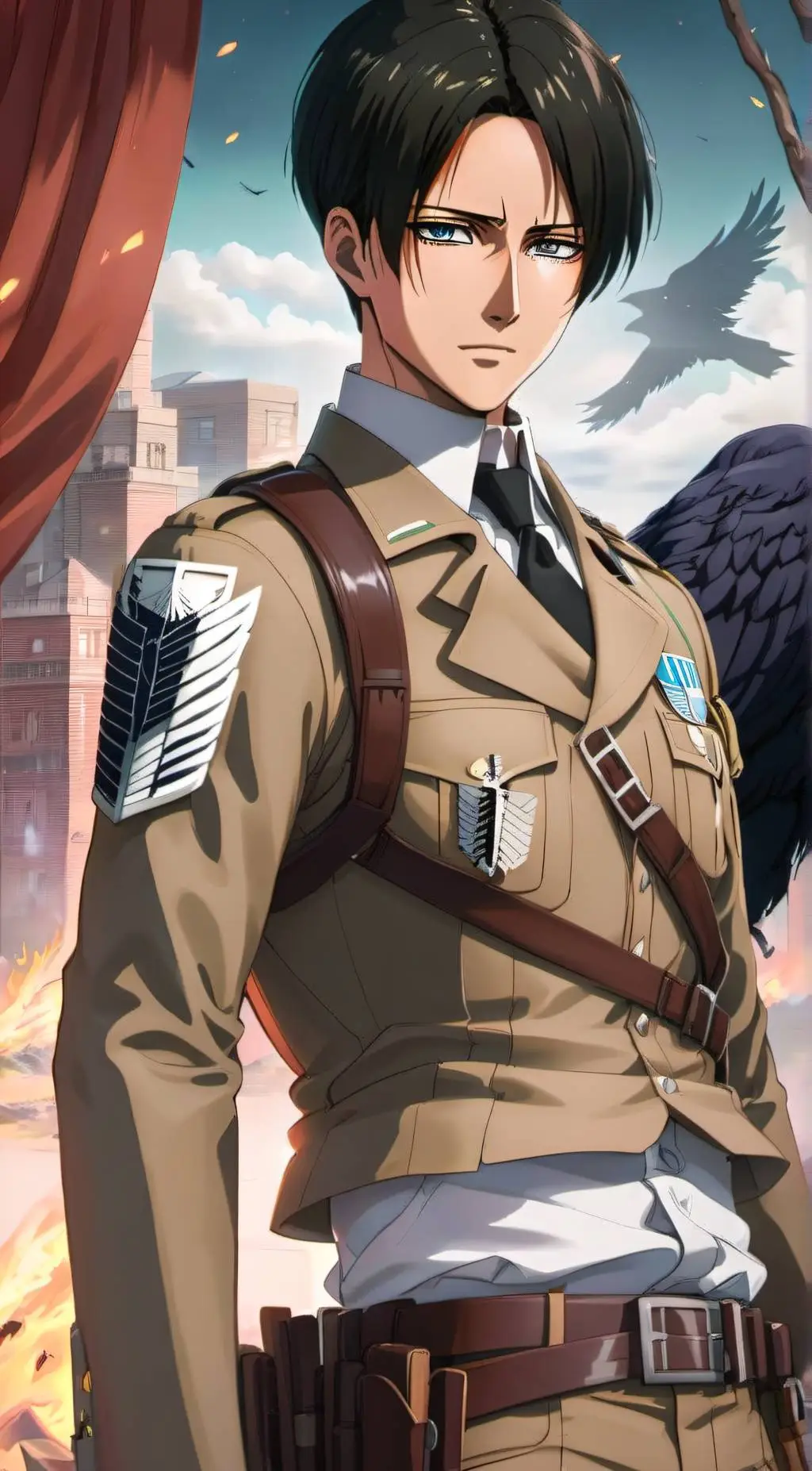 ai character: levi aot background