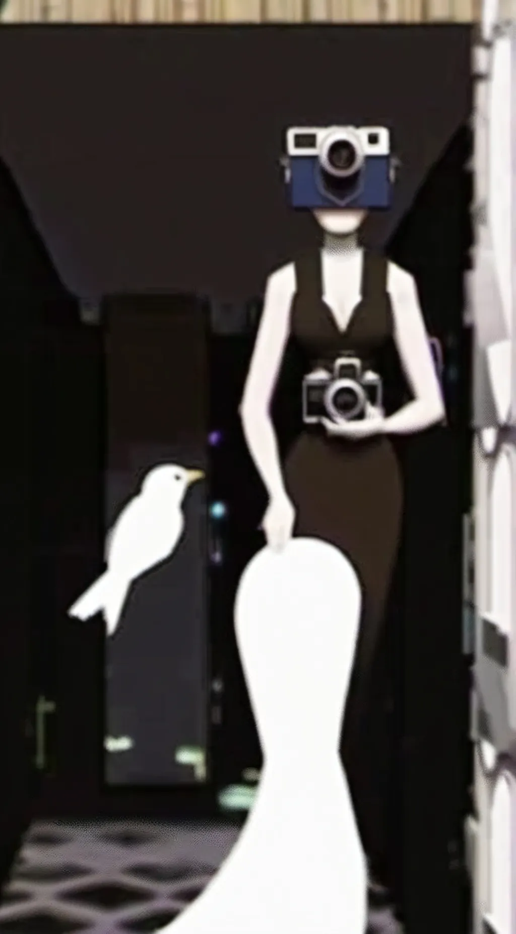 ai character: Camerawoman  background