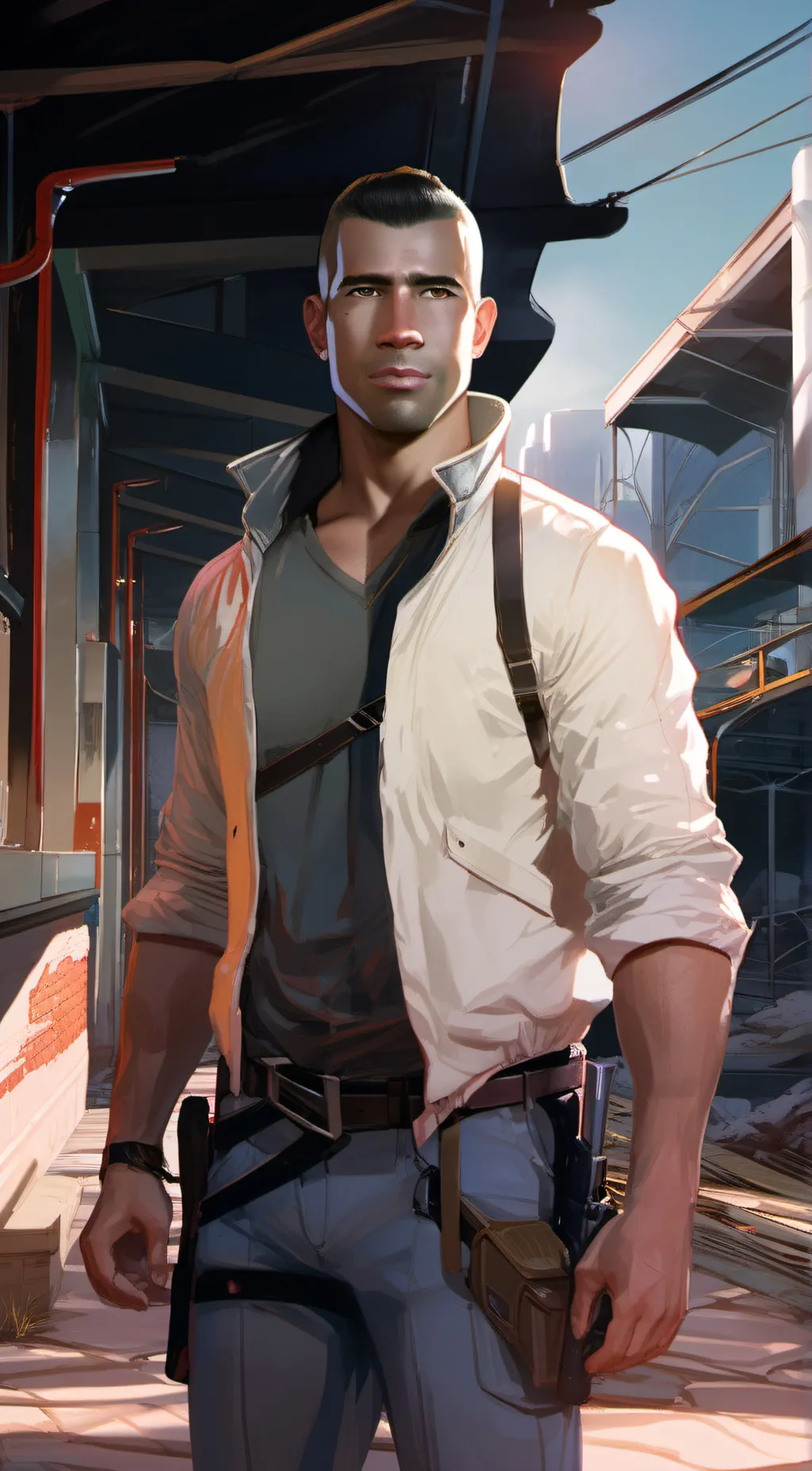 ai character: lincon clay background