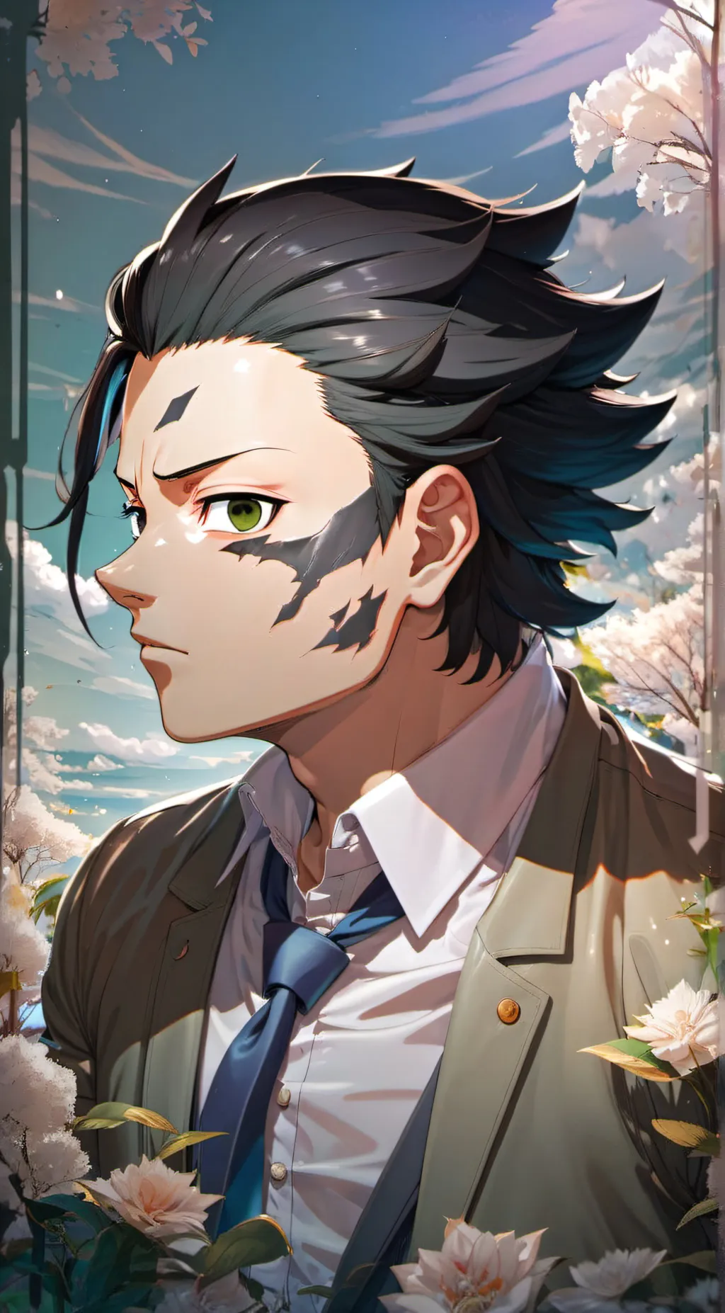 ai character: Genya shinagazawa  background