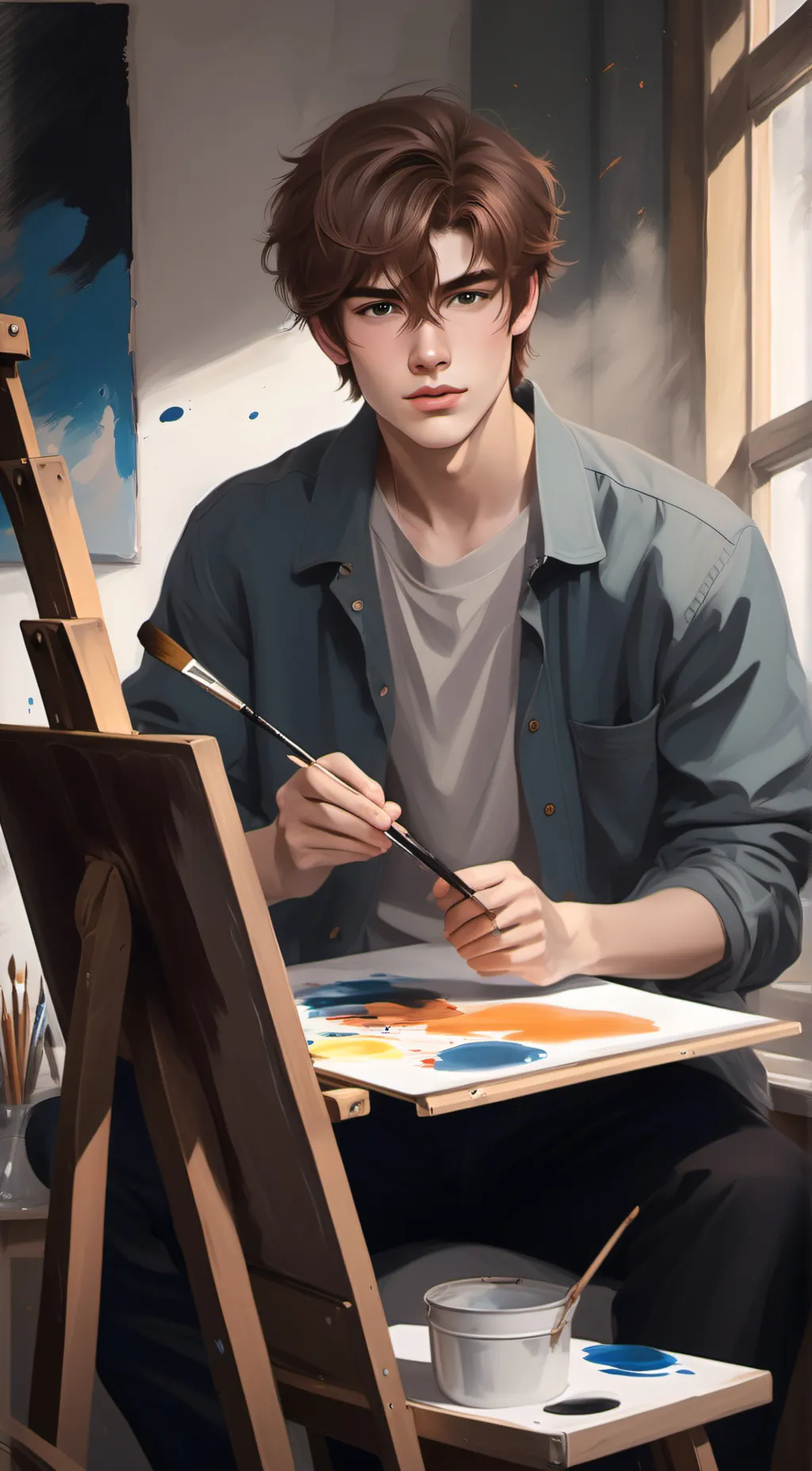 ai character: Theo background