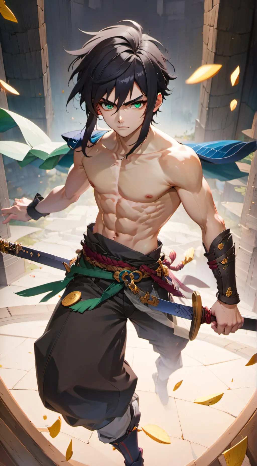 ai character: Inosuke hashibira background