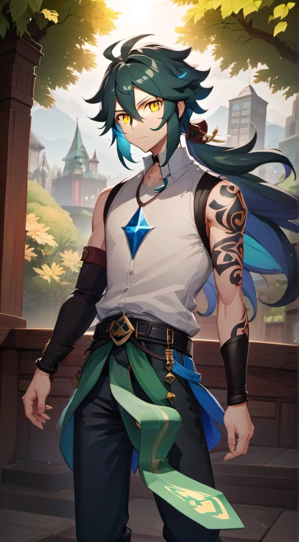 ai character: Genshin Anemo boys background