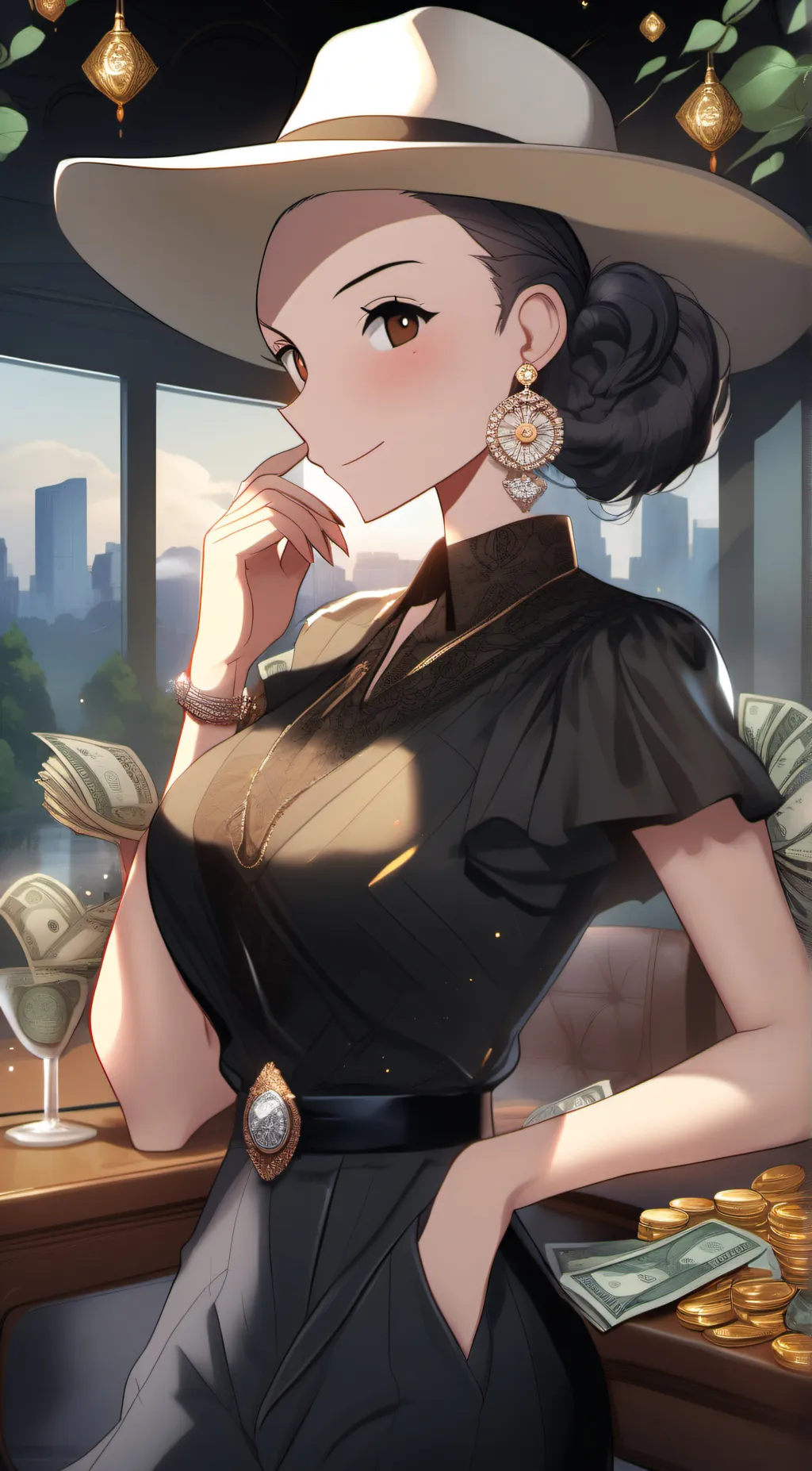 ai character: Ashley  background