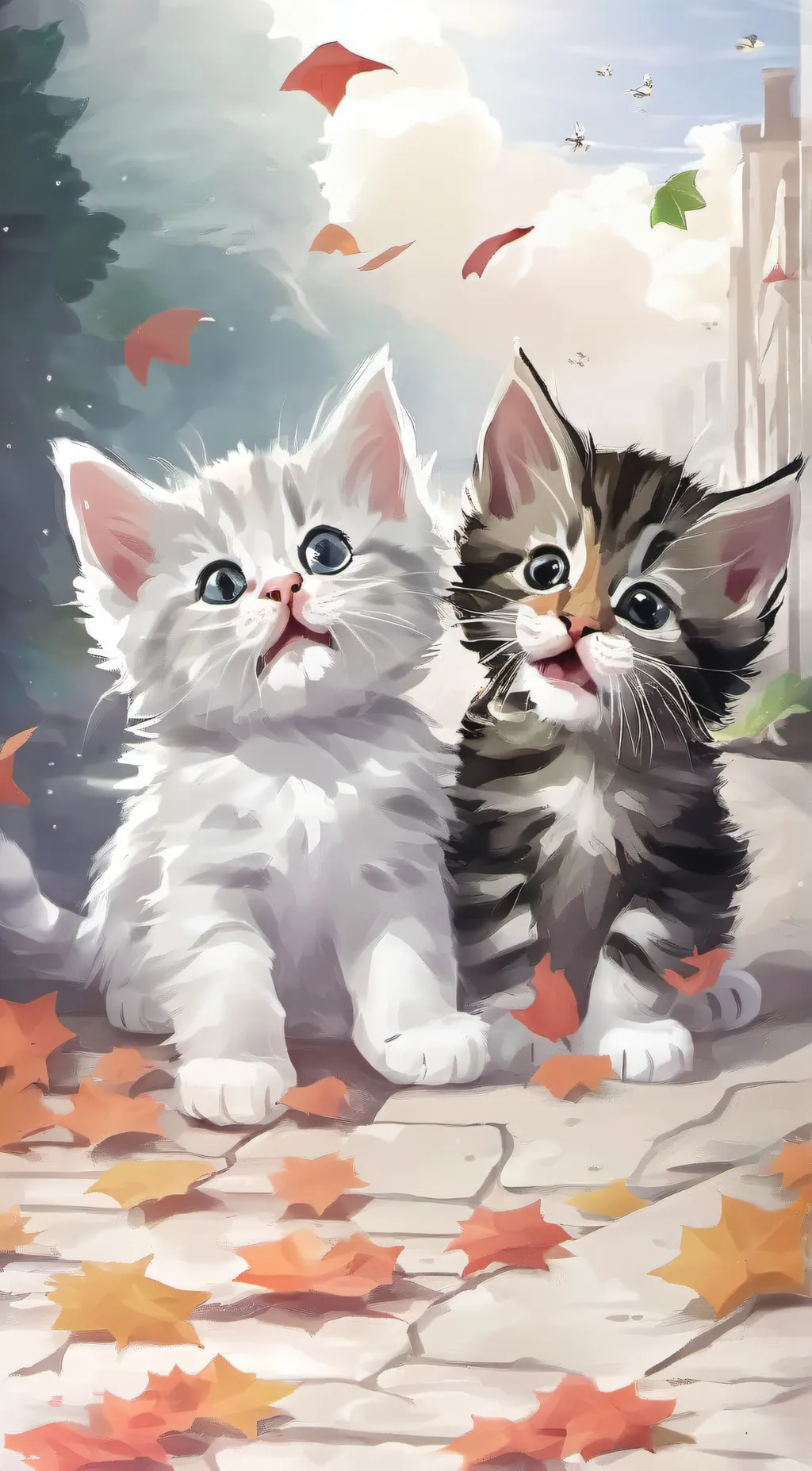 ai character: Snowball and fluff background