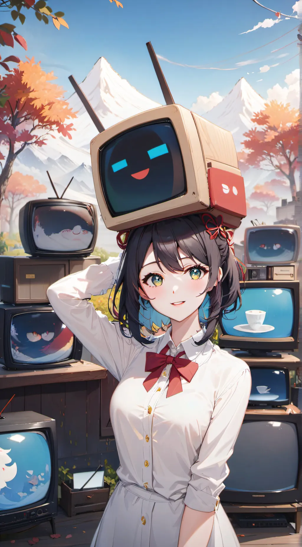 ai character: tv woman background