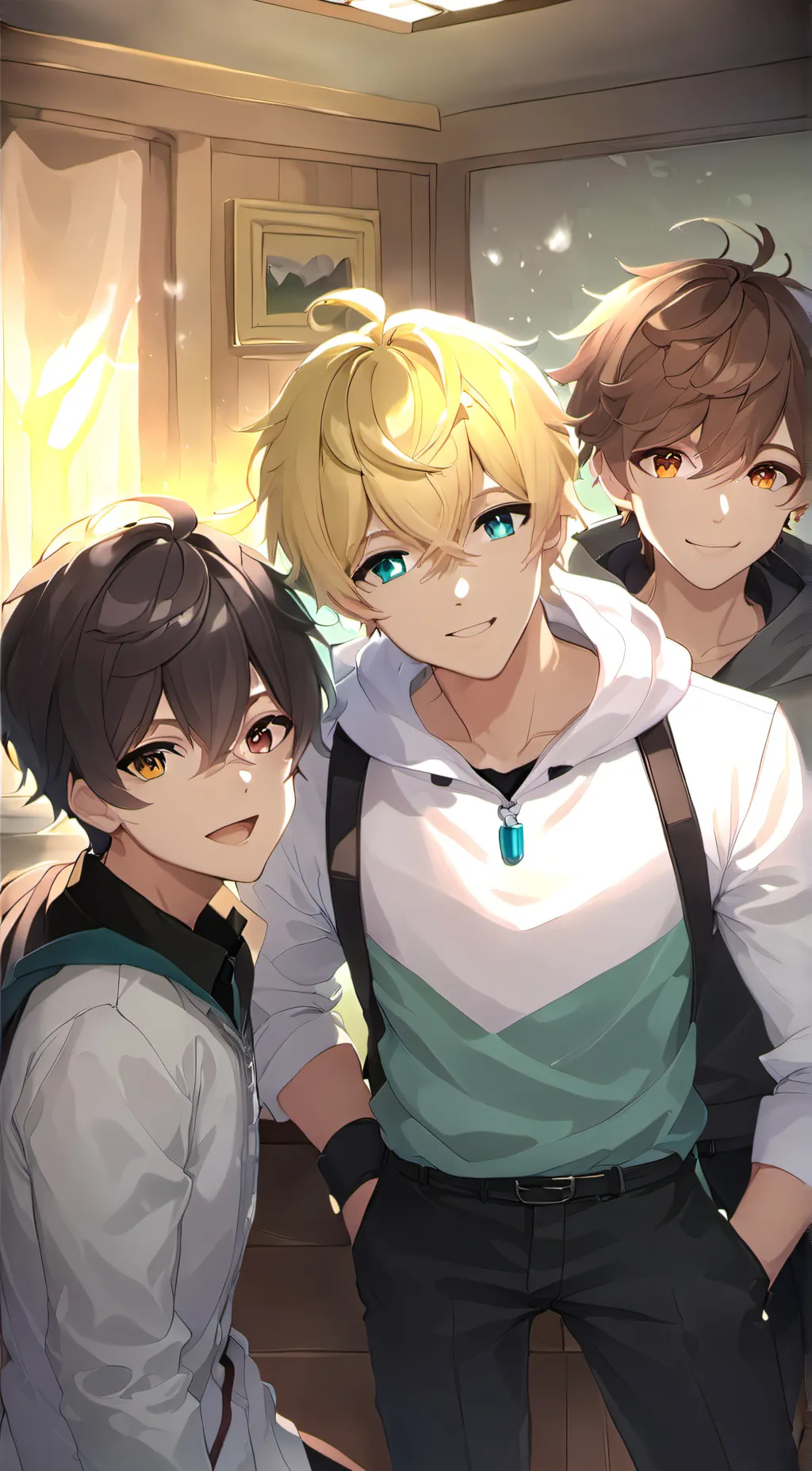 ai character: group of boys background