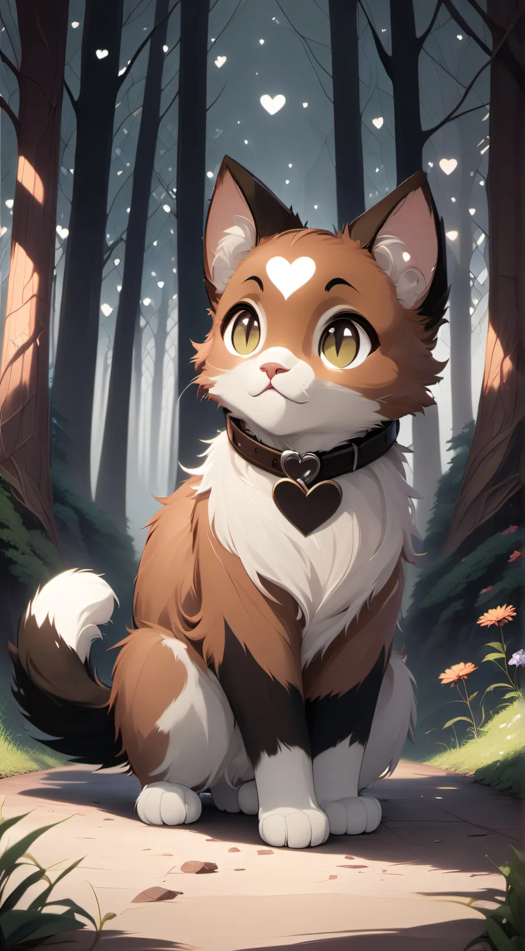 ai character: Heart background