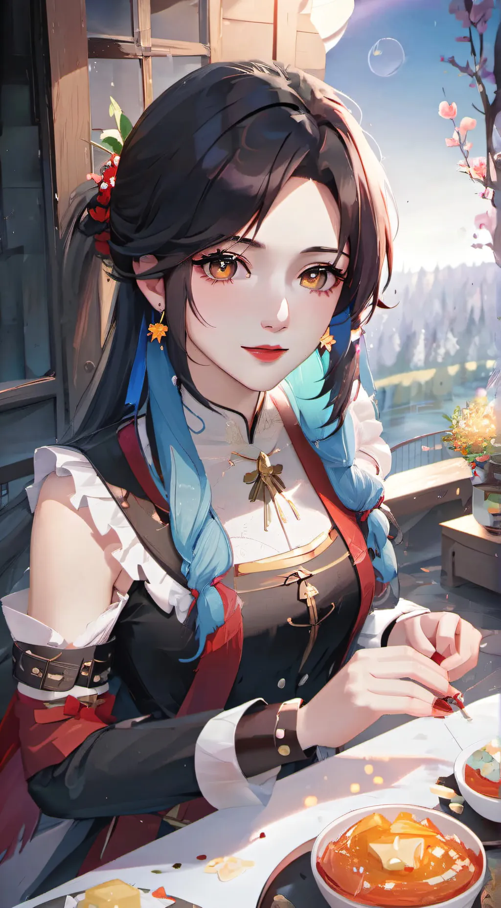 ai character: skyline background