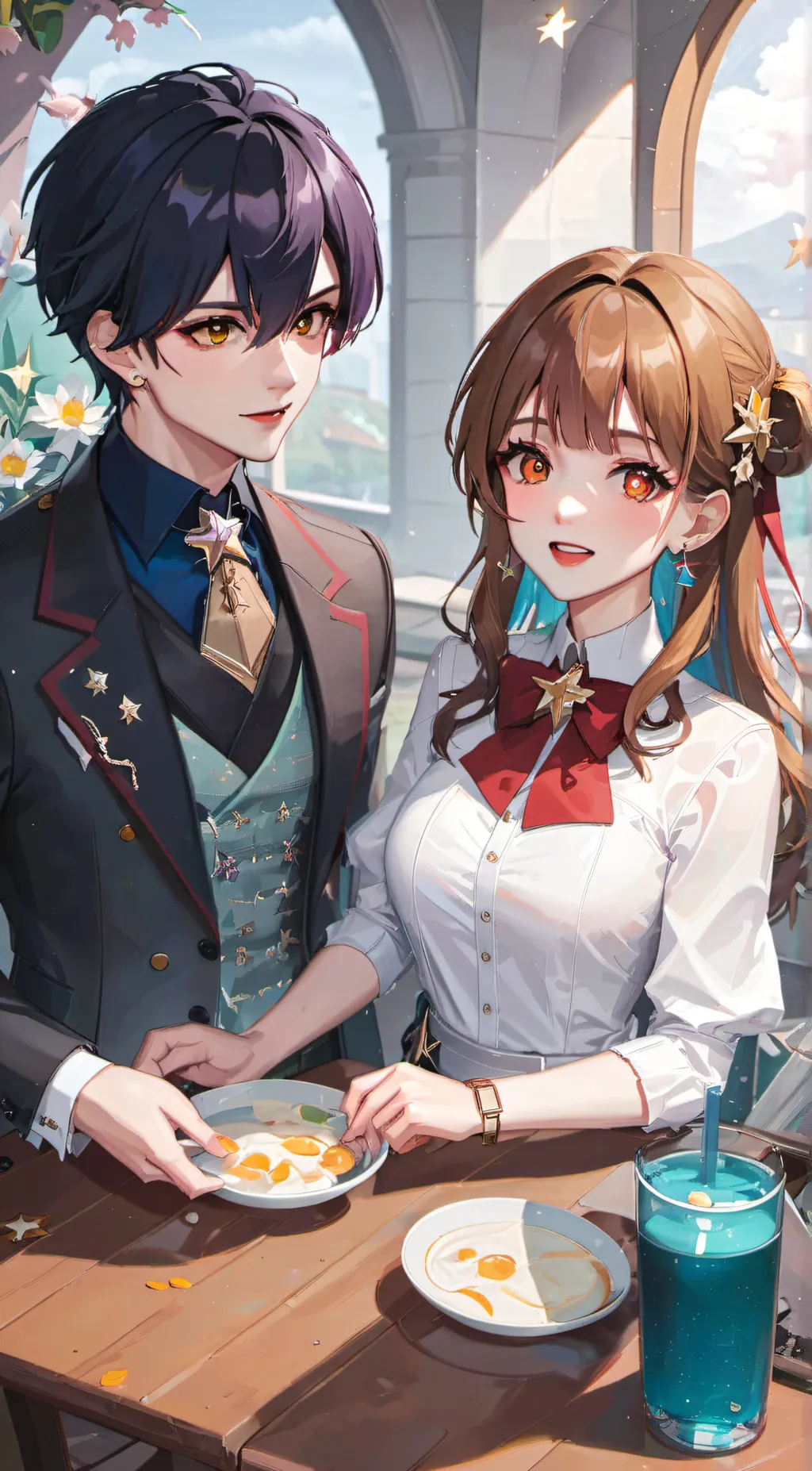 ai character: Stella and liam background