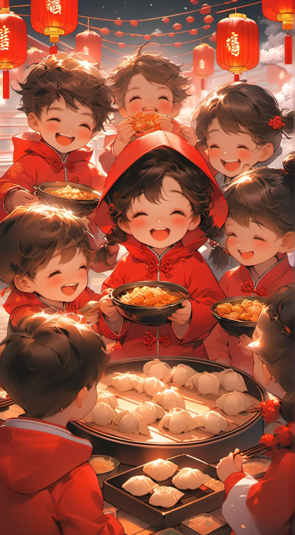 ai character: 新春贺岁 background