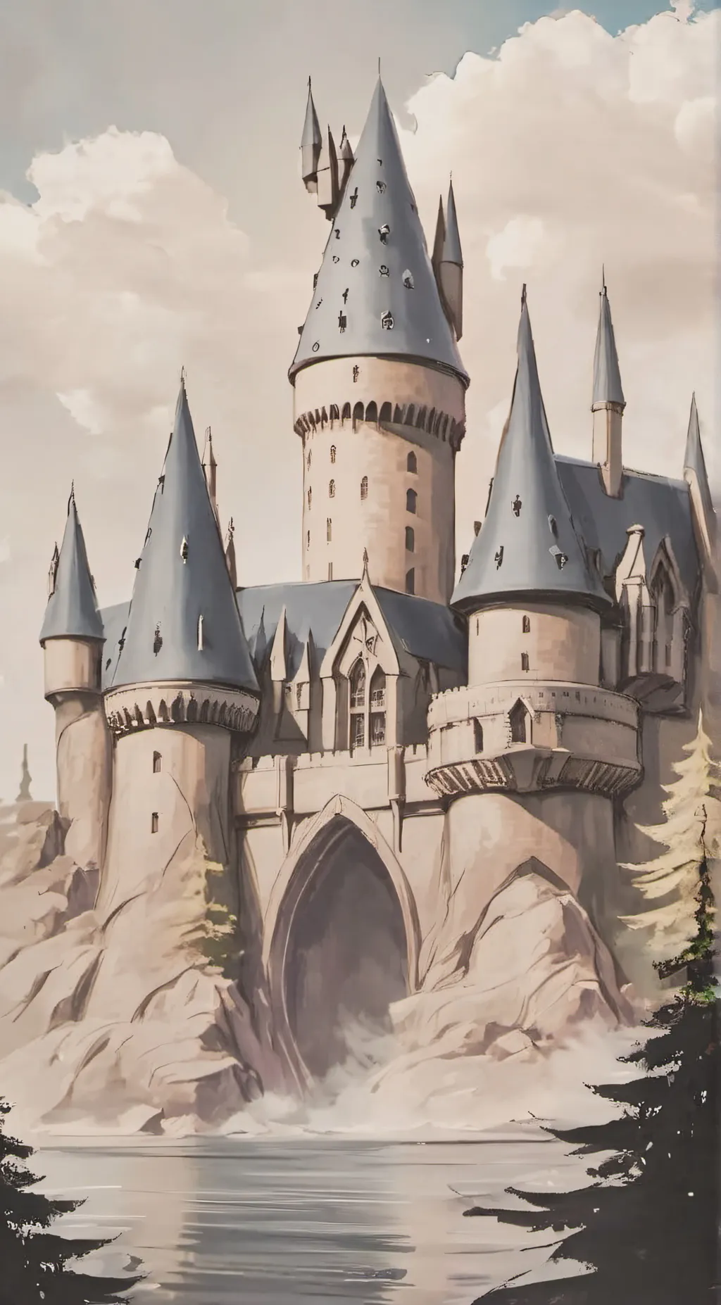 ai character: Hogwarts  background