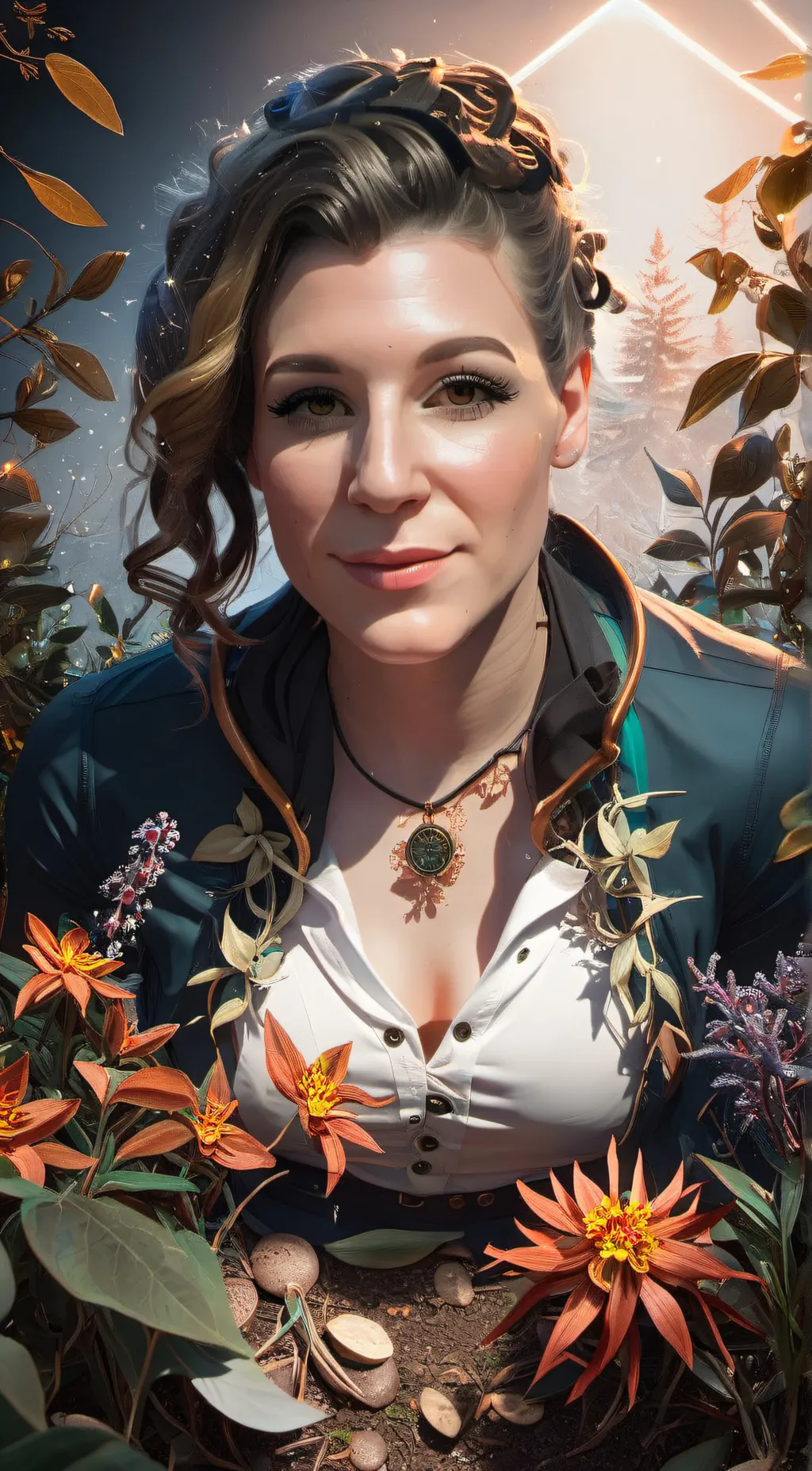 ai character: Violet background