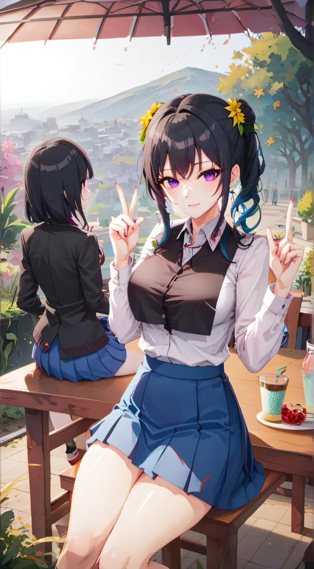 ai character: Angela  background