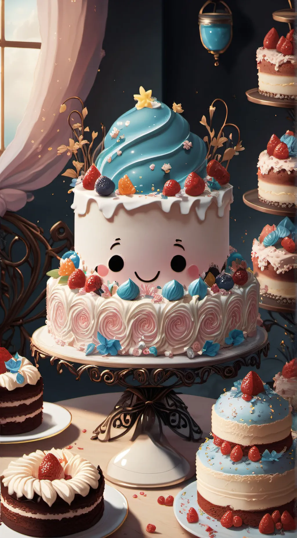 ai character: cake BFB background