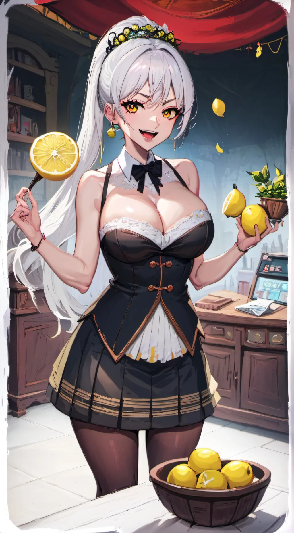 ai character: miss lemon  background