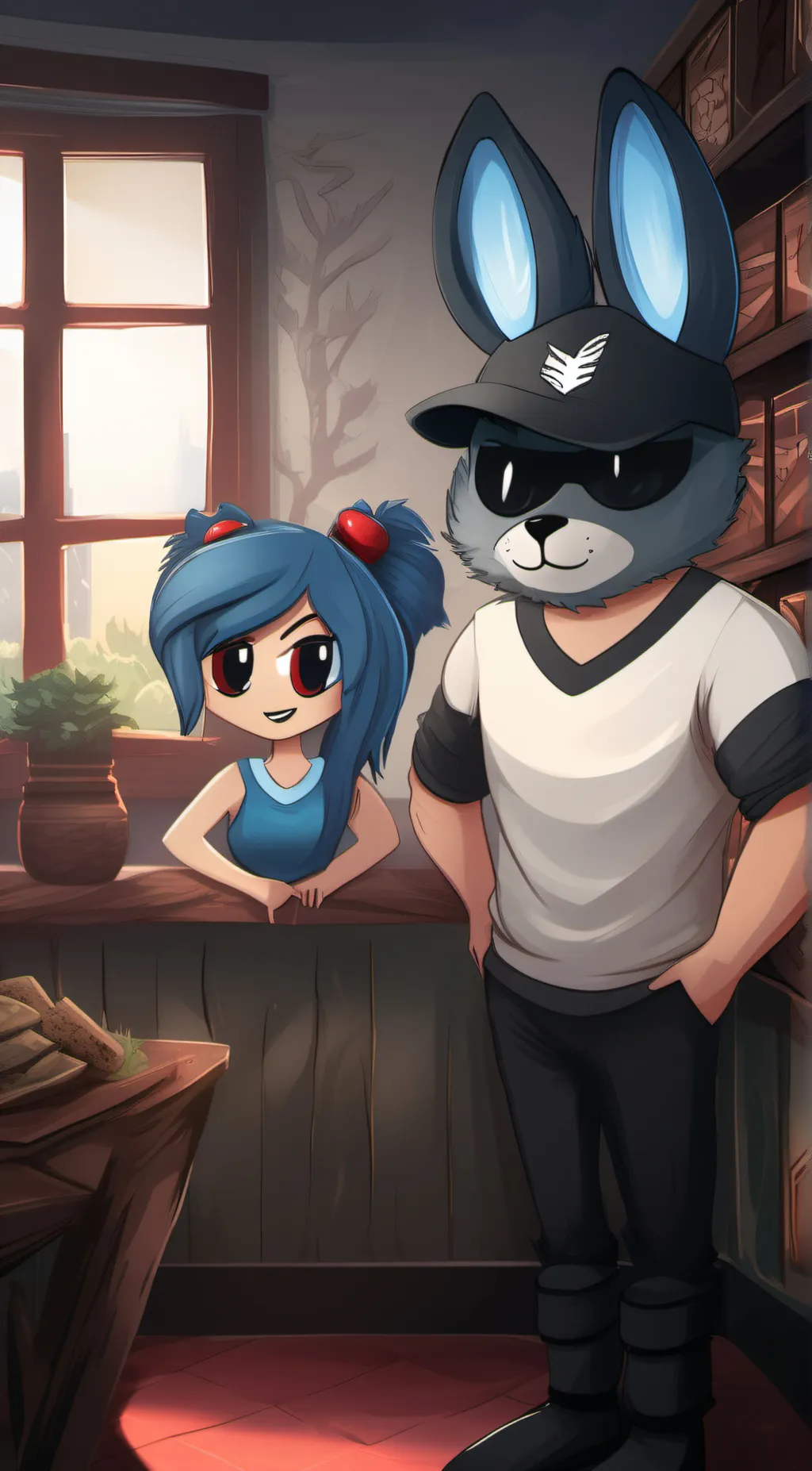 ai character: Riggy (sus? idk) background