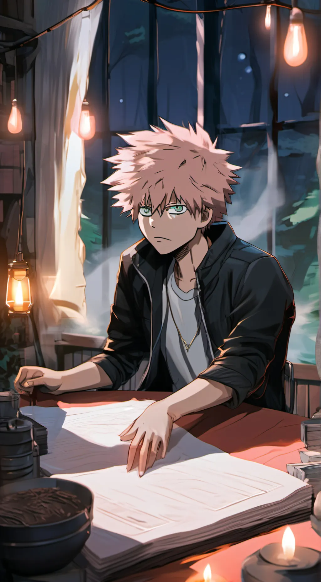 ai character: bakugo  background