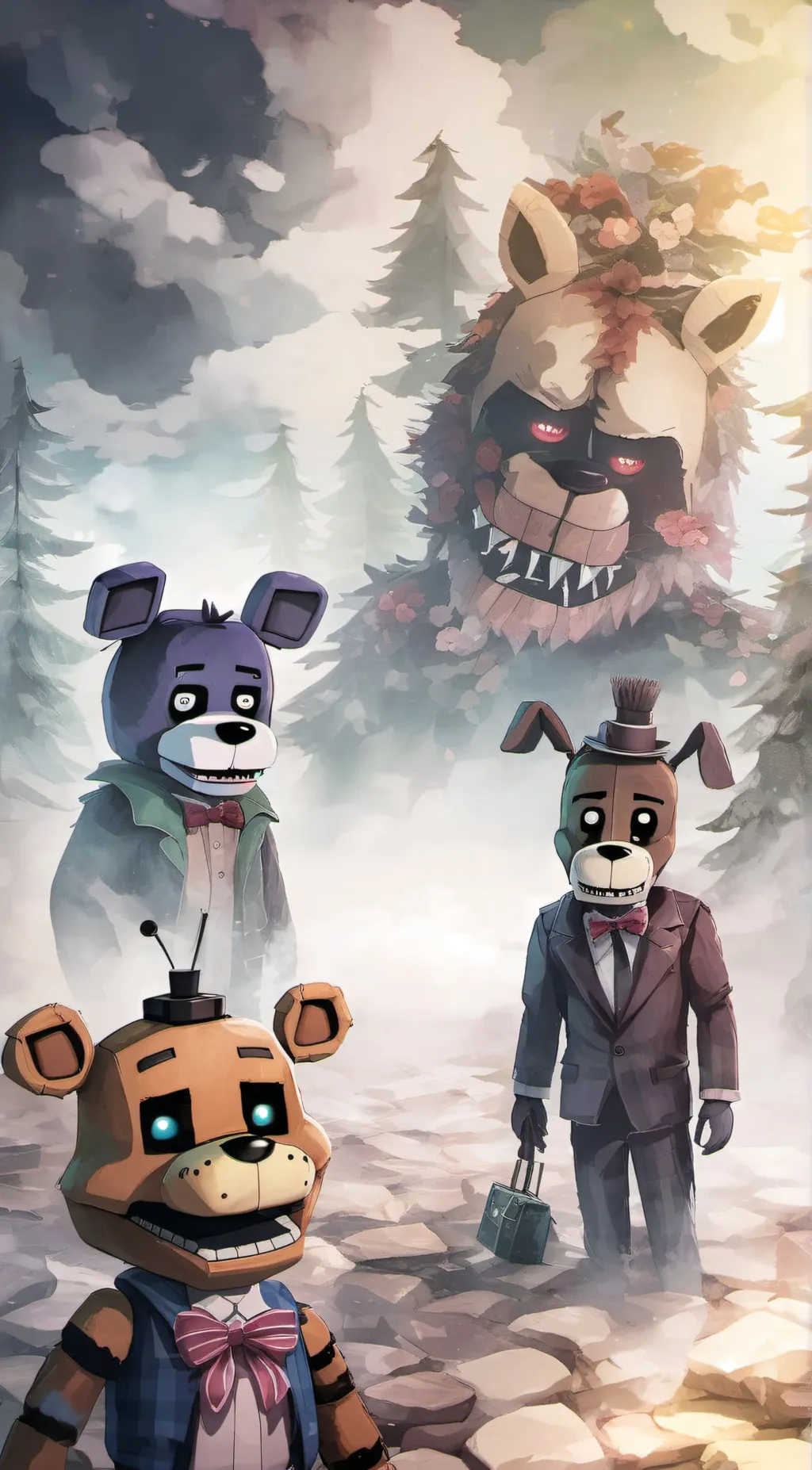 ai character: FNAF 2 Here background