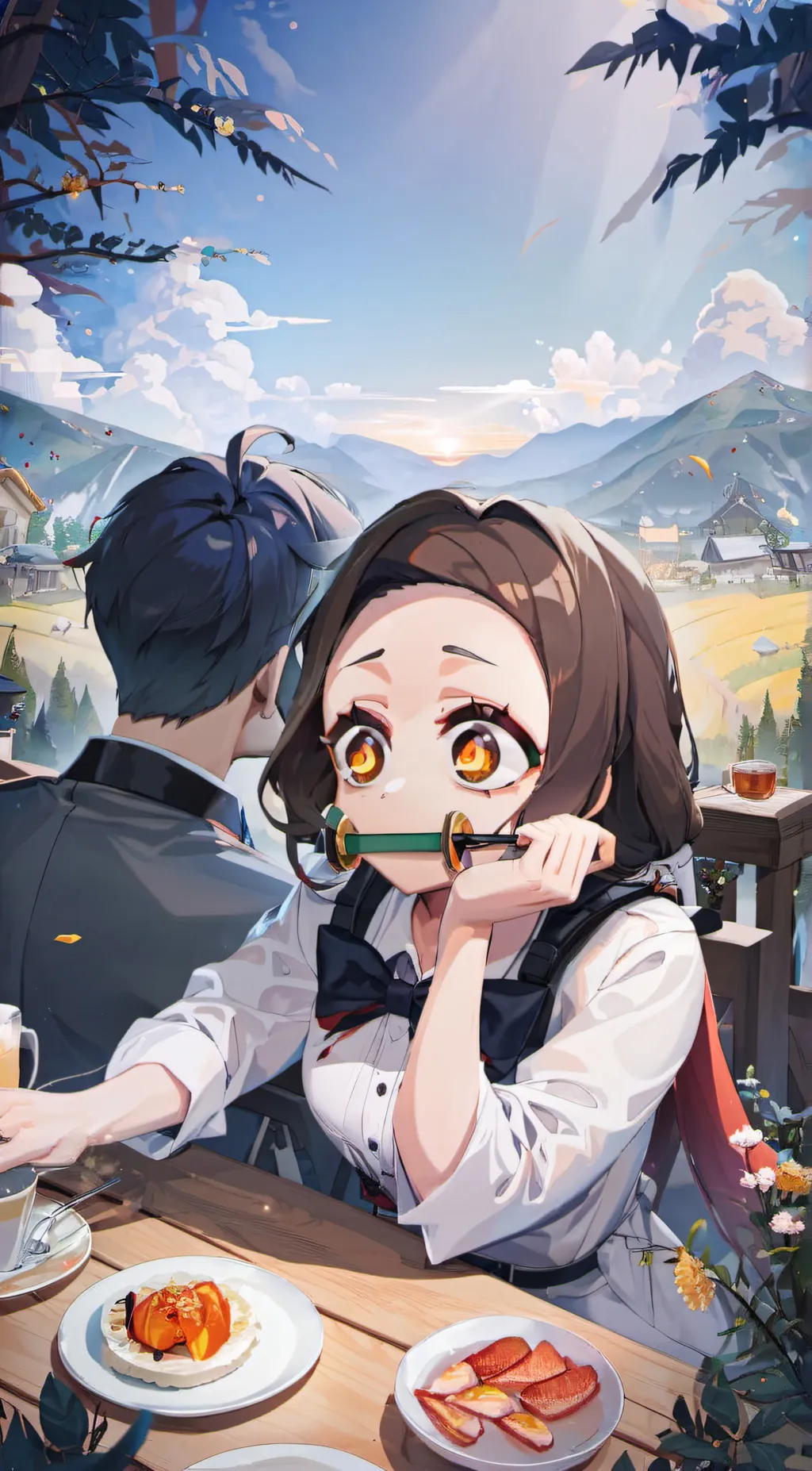 ai character: nezuko background