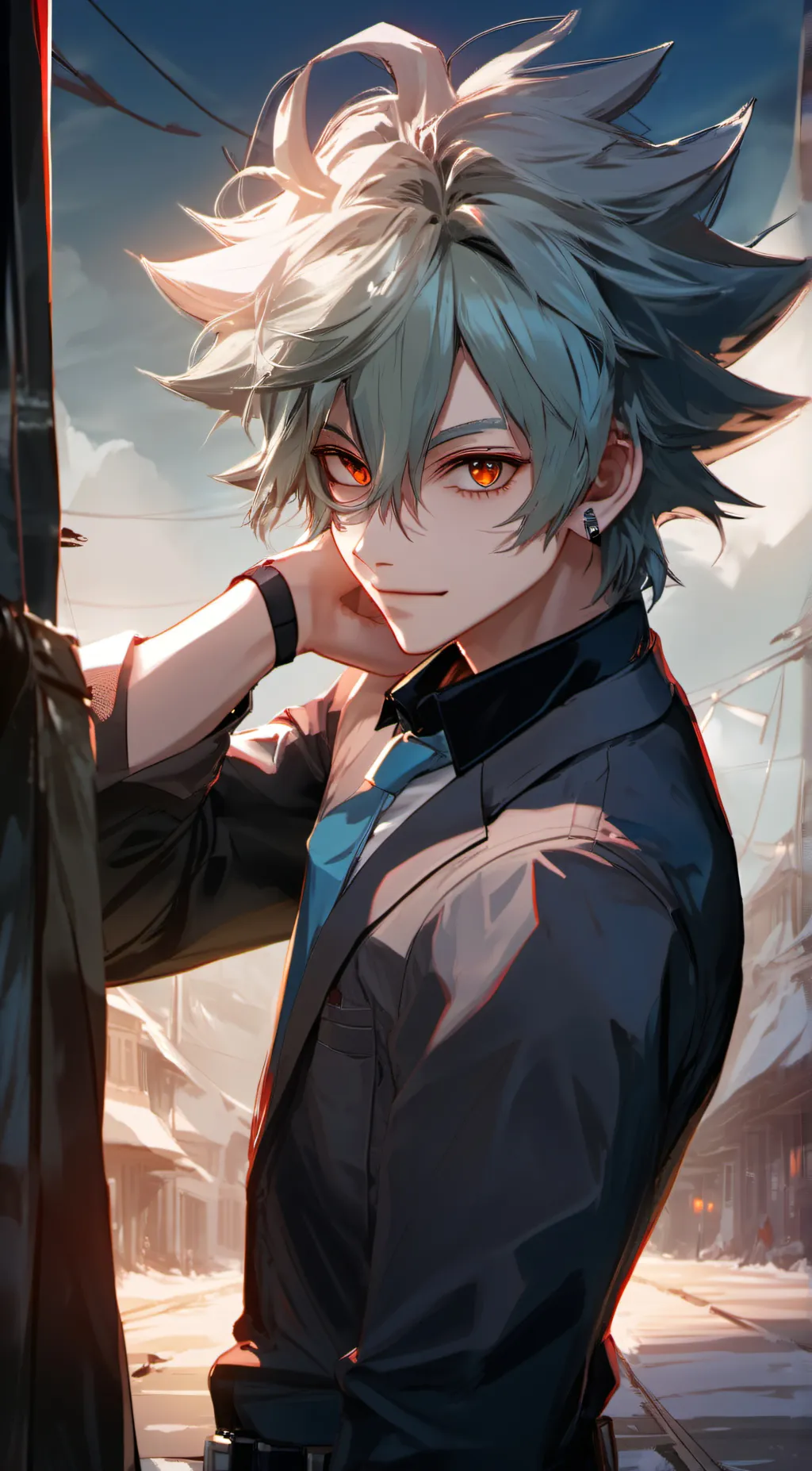 ai character: FNAF x MHA background