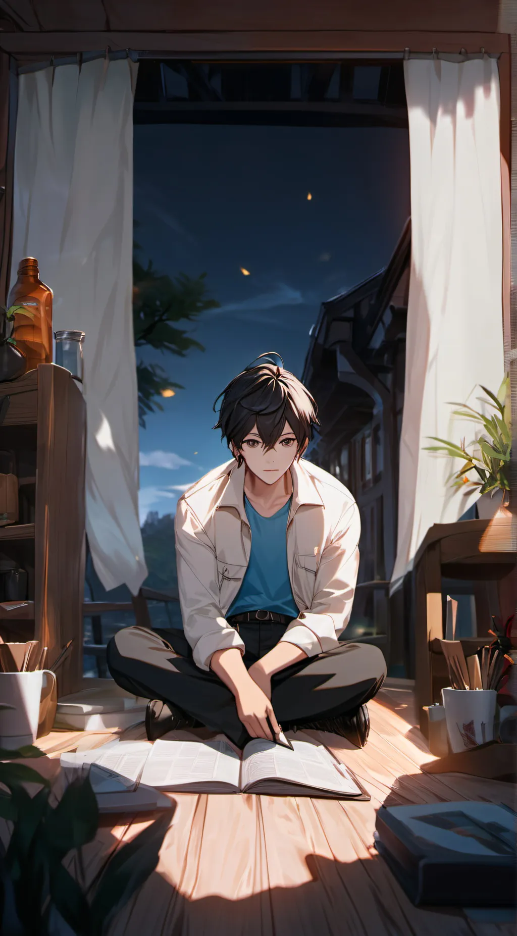 ai character: the moonlight background