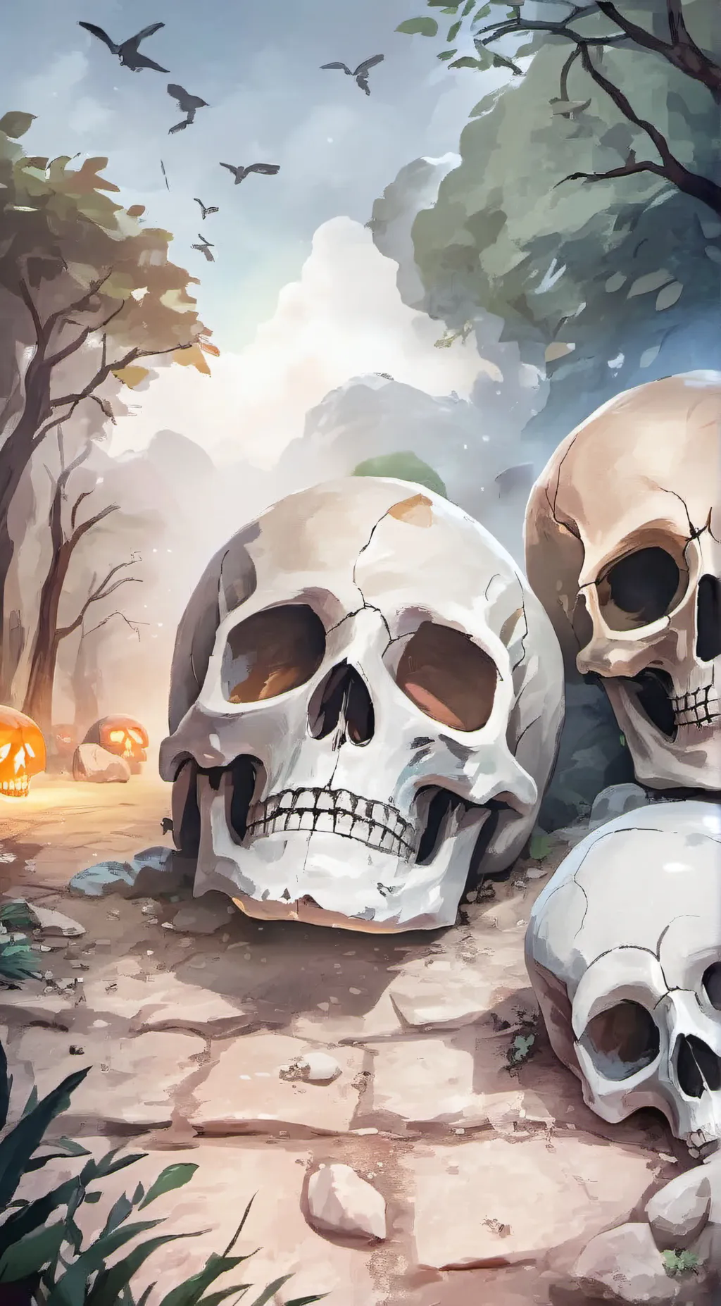 ai character: Skull background